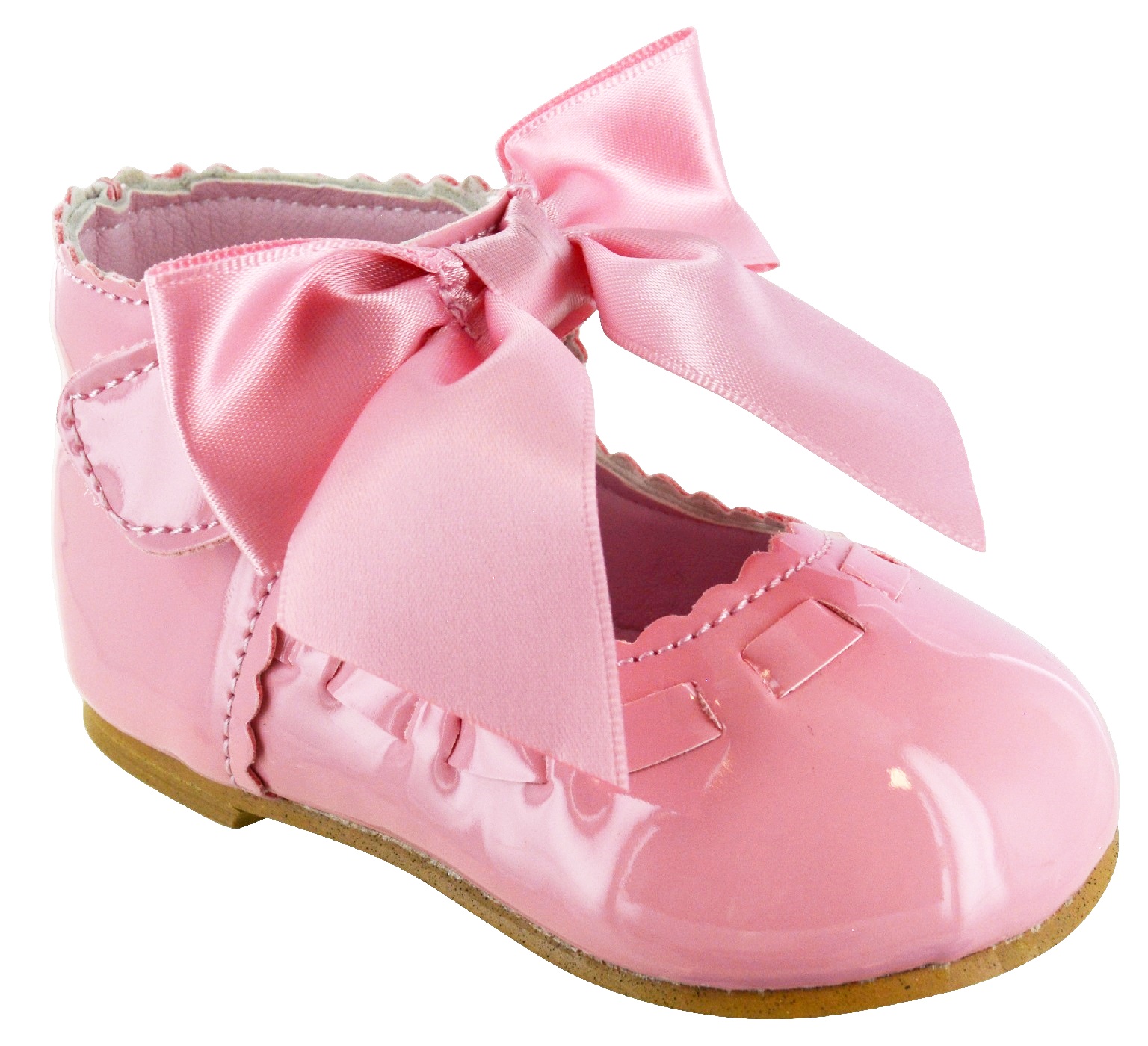 KIDS BABY INFANTS GIRLS SATIN BOW SPANISH WEDDING PARTY PATENT TOODLER SHOES
