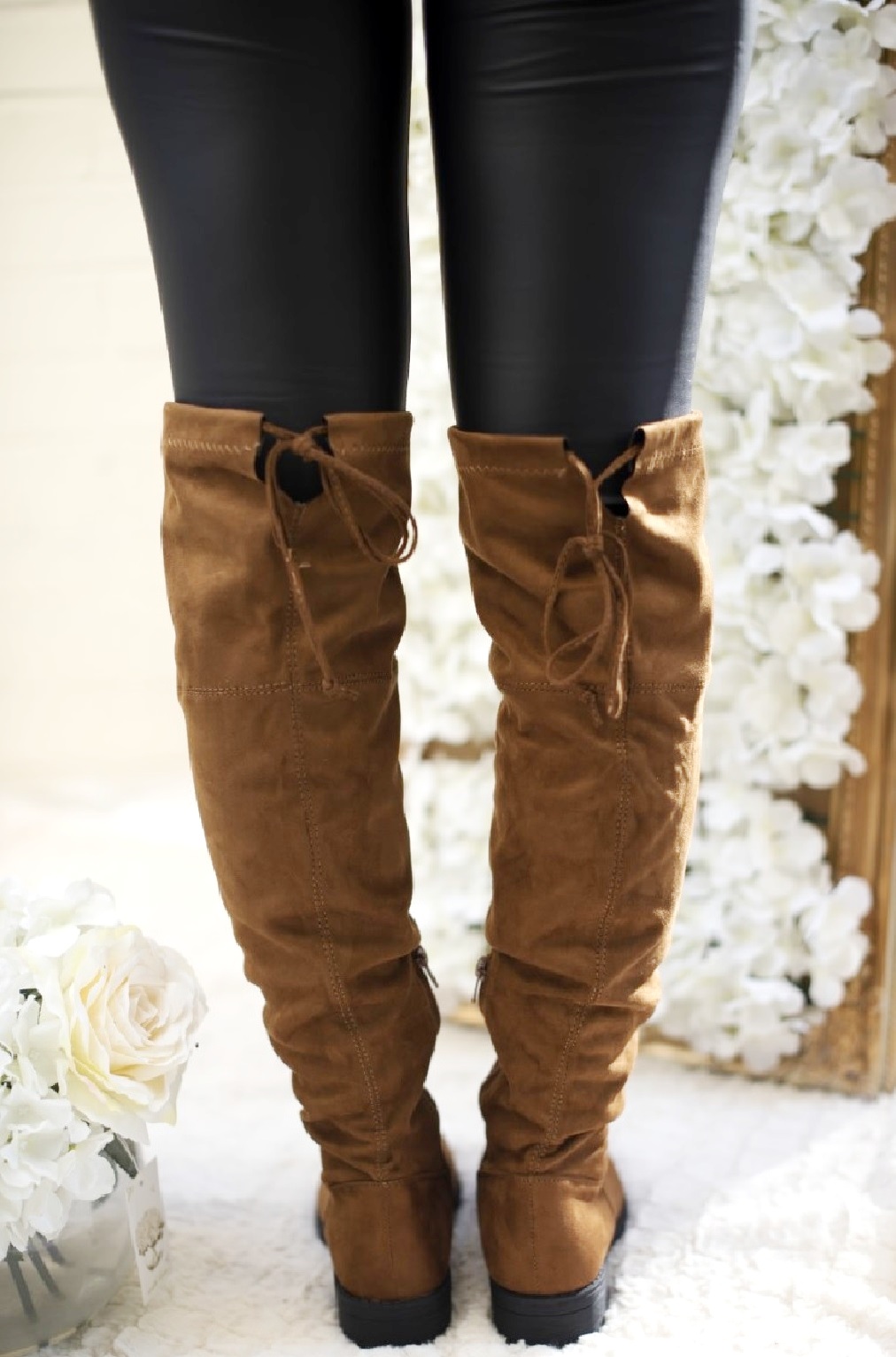 LADIES WOMENS FLAT HEEL OVER THE KNEE HIGH LONG FAUX SUEDE ZIP THIGH