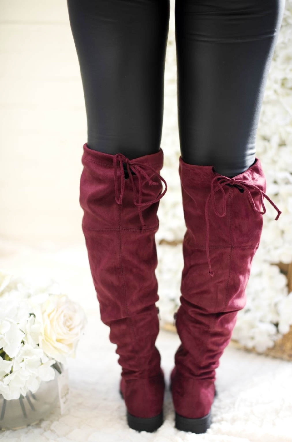 over the knee thigh high flat boots