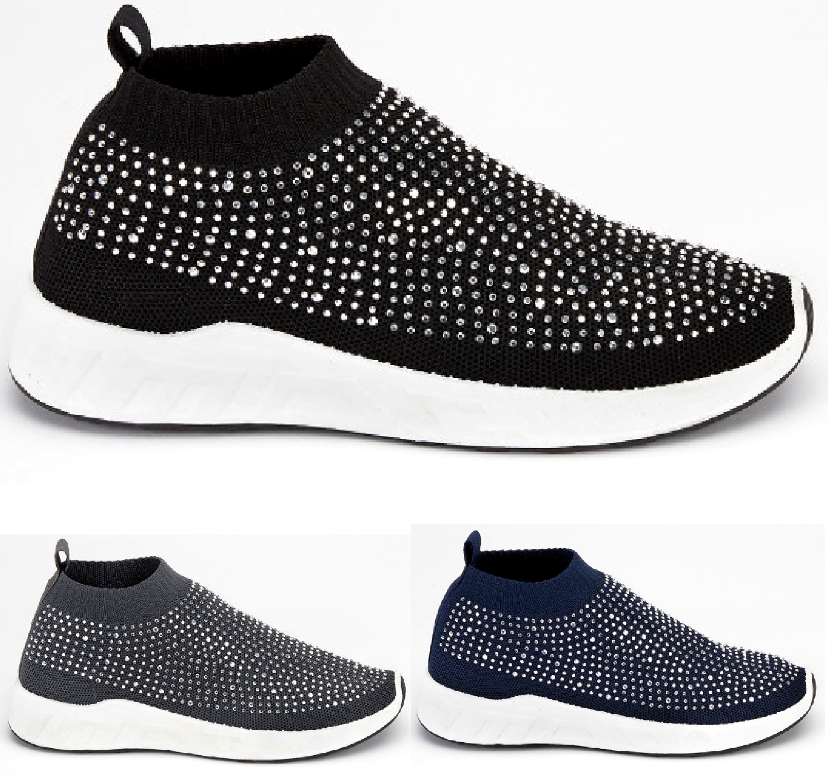womens diamante trainers