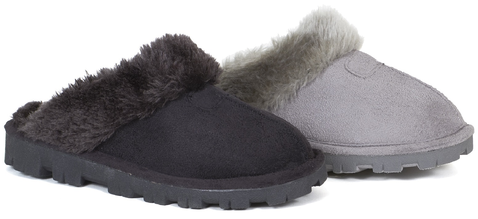 ladies-womens-warm-hard-sole-faux-fur-lined-indoor-comfy-slippers-shoes