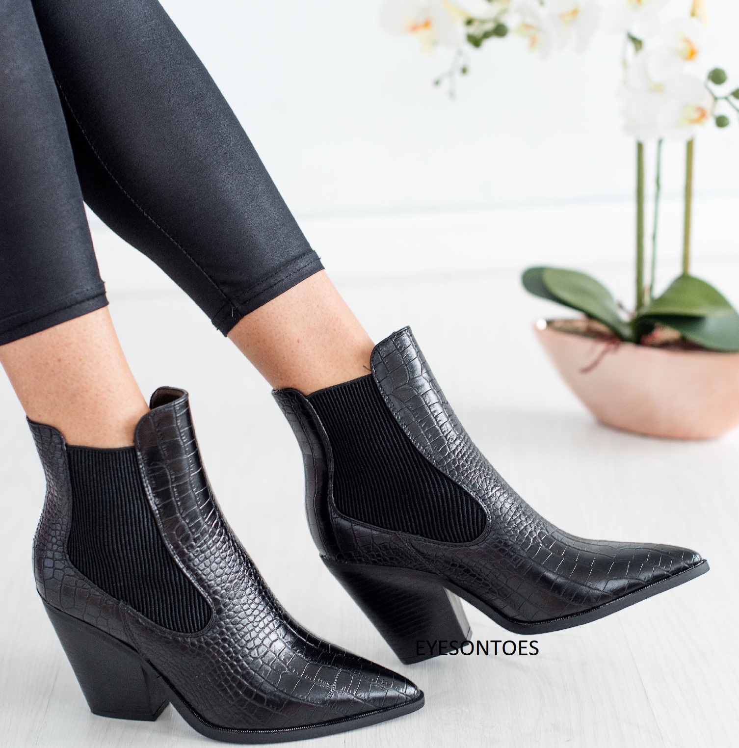 croc platform boots