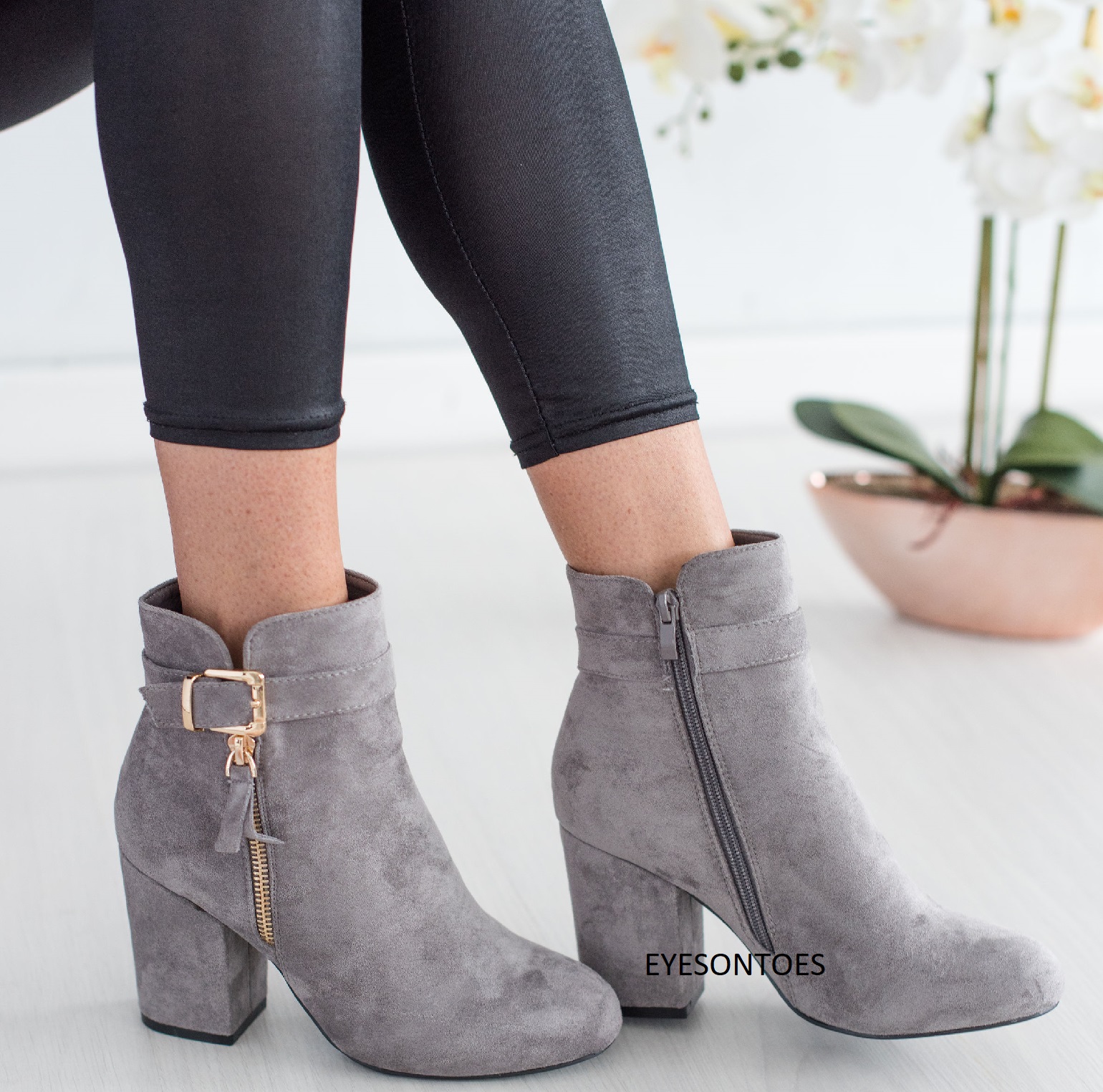 grey ankle boots ebay