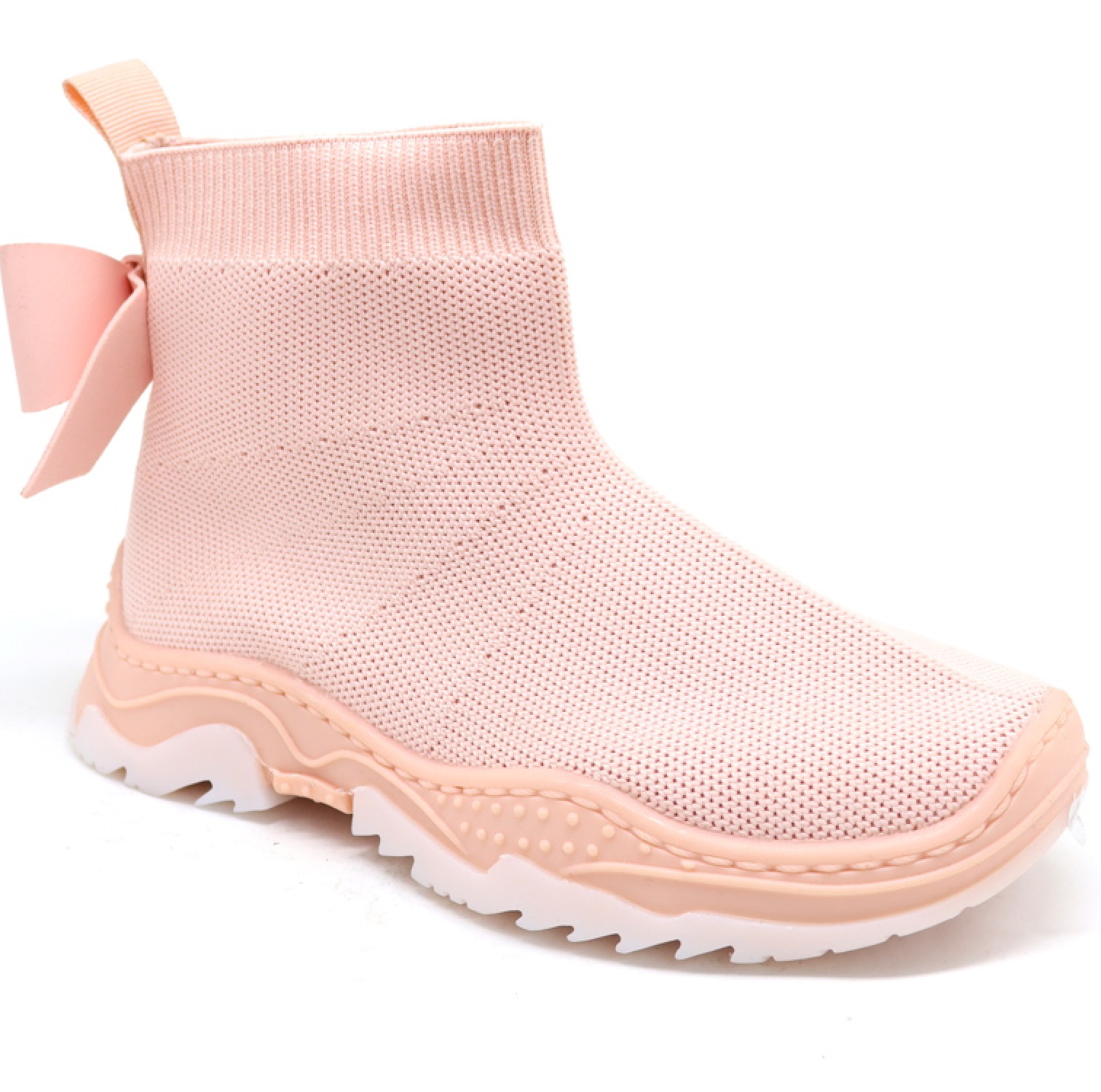 girls pink sock trainers