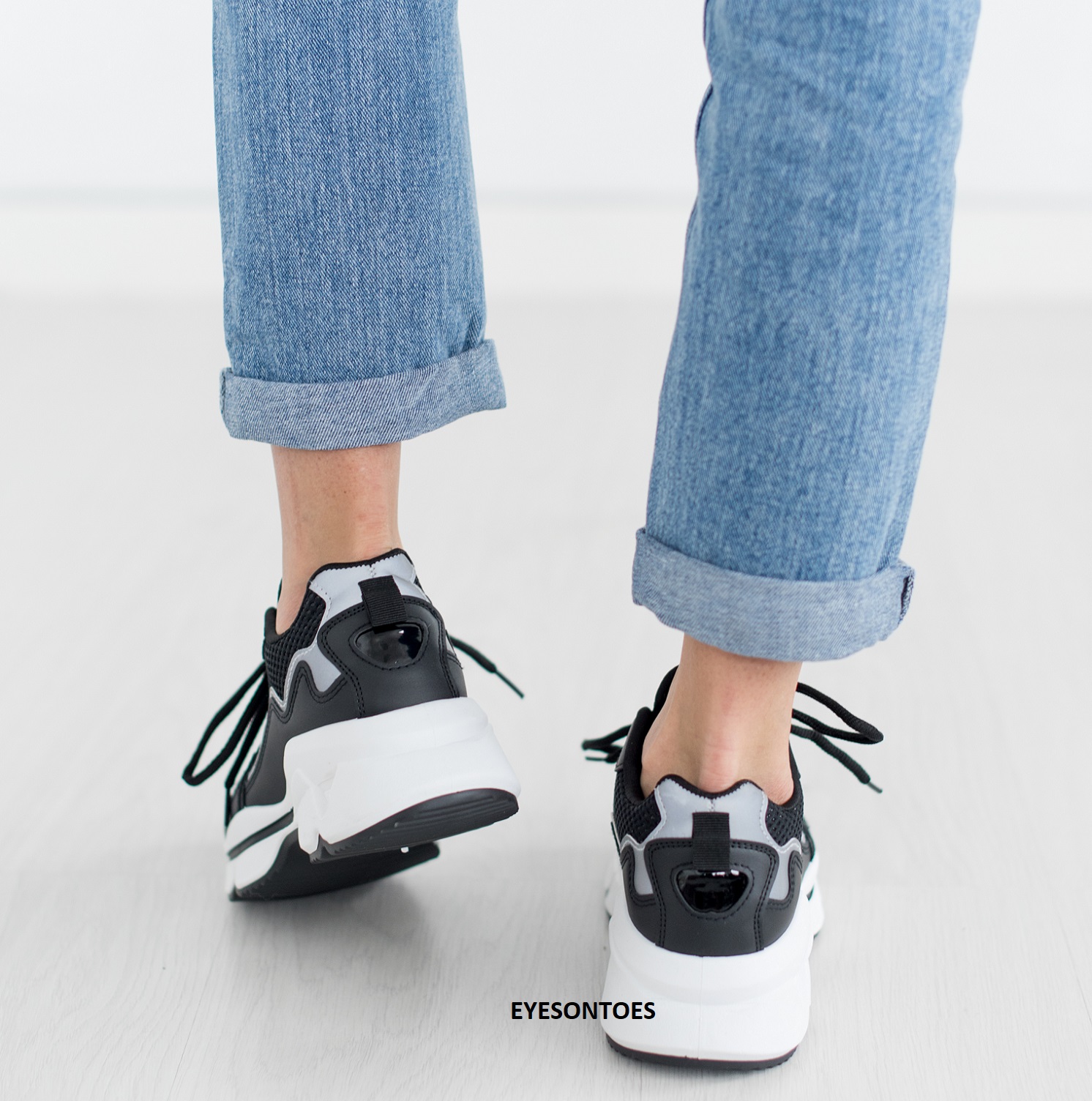 ZAPATILLAS DE MUJER CON CORDONES SUELA GRUESA CORRER DEPORTE GIMNASIO ENTRENADORES TALLA - Imagen 3 de 22