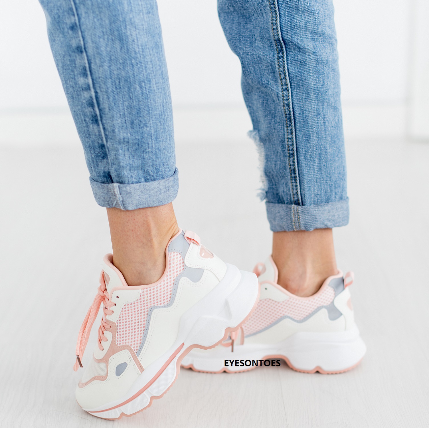 ZAPATILLAS DE MUJER CON CORDONES SUELA GRUESA CORRER DEPORTE GIMNASIO ENTRENADORES TALLA - Imagen 9 de 22