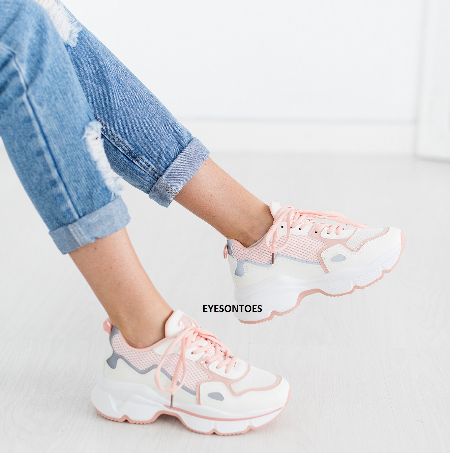 ZAPATILLAS DE MUJER CON CORDONES SUELA GRUESA CORRER DEPORTE GIMNASIO ENTRENADORES TALLA - Imagen 12 de 22