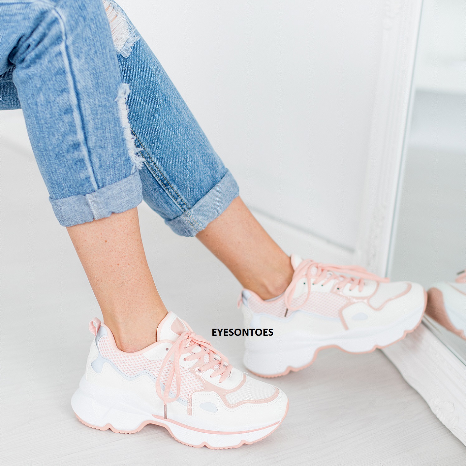 ZAPATILLAS DE MUJER CON CORDONES SUELA GRUESA CORRER DEPORTE GIMNASIO ENTRENADORES TALLA - Imagen 13 de 22