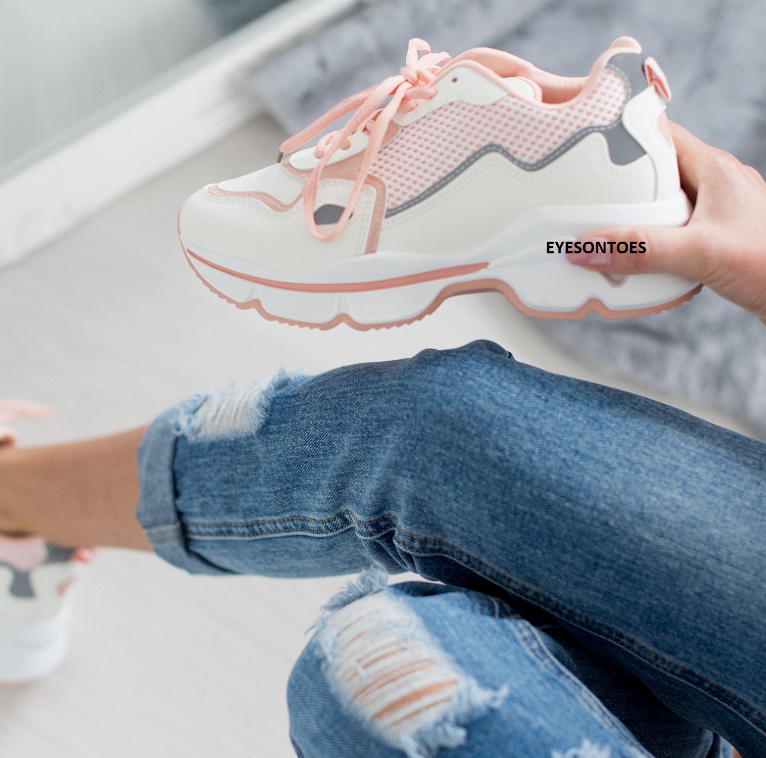 ZAPATILLAS DE MUJER CON CORDONES SUELA GRUESA CORRER DEPORTE GIMNASIO ENTRENADORES TALLA - Imagen 14 de 22