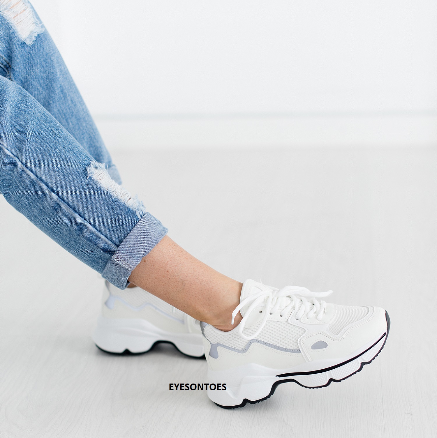 ZAPATILLAS DE MUJER CON CORDONES SUELA GRUESA CORRER DEPORTE GIMNASIO ENTRENADORES TALLA - Imagen 18 de 22