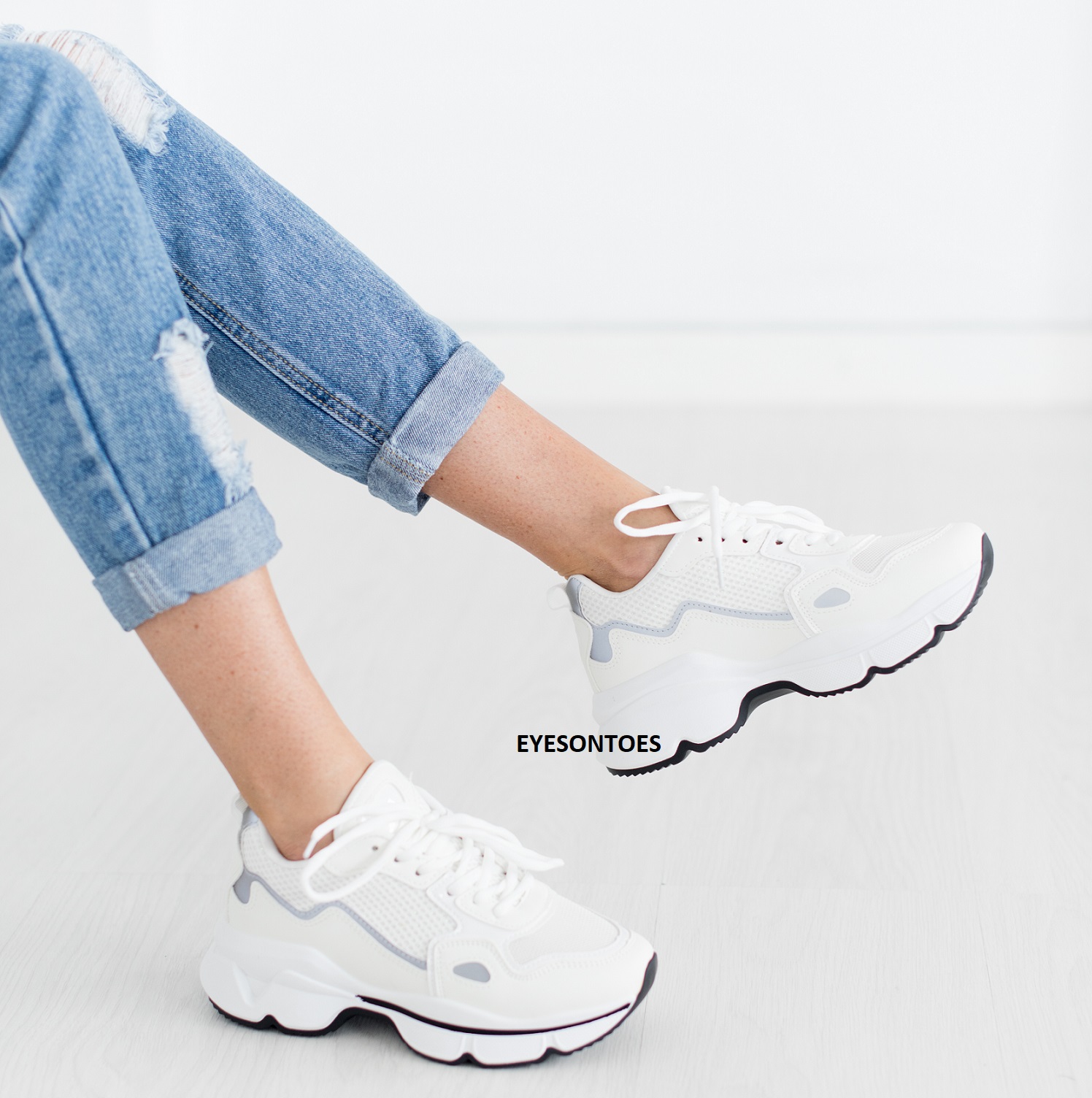 ZAPATILLAS DE MUJER CON CORDONES SUELA GRUESA CORRER DEPORTE GIMNASIO ENTRENADORES TALLA - Imagen 19 de 22