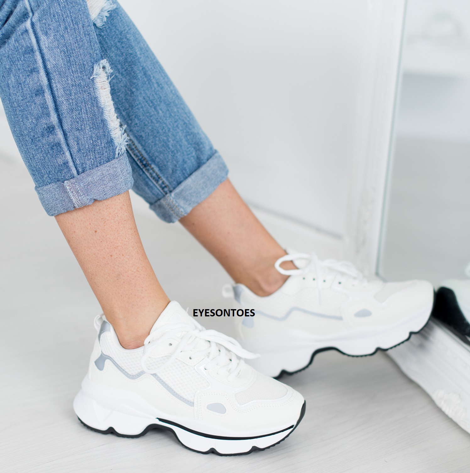 ZAPATILLAS DE MUJER CON CORDONES SUELA GRUESA CORRER DEPORTE GIMNASIO ENTRENADORES TALLA - Imagen 20 de 22