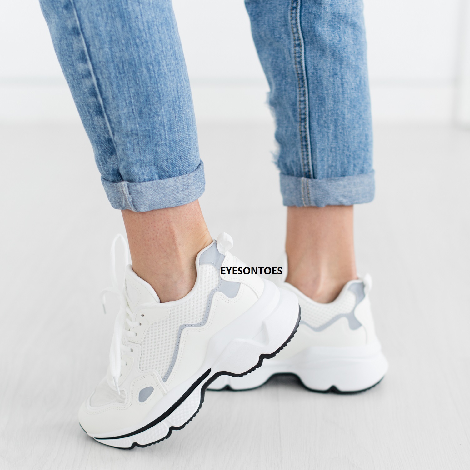 ZAPATILLAS DE MUJER CON CORDONES SUELA GRUESA CORRER DEPORTE GIMNASIO ENTRENADORES TALLA - Imagen 22 de 22