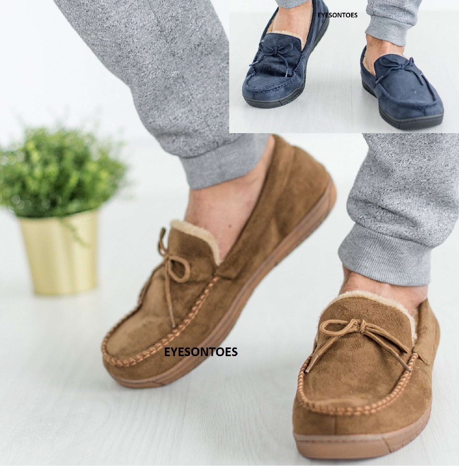 faux suede moccasin slippers