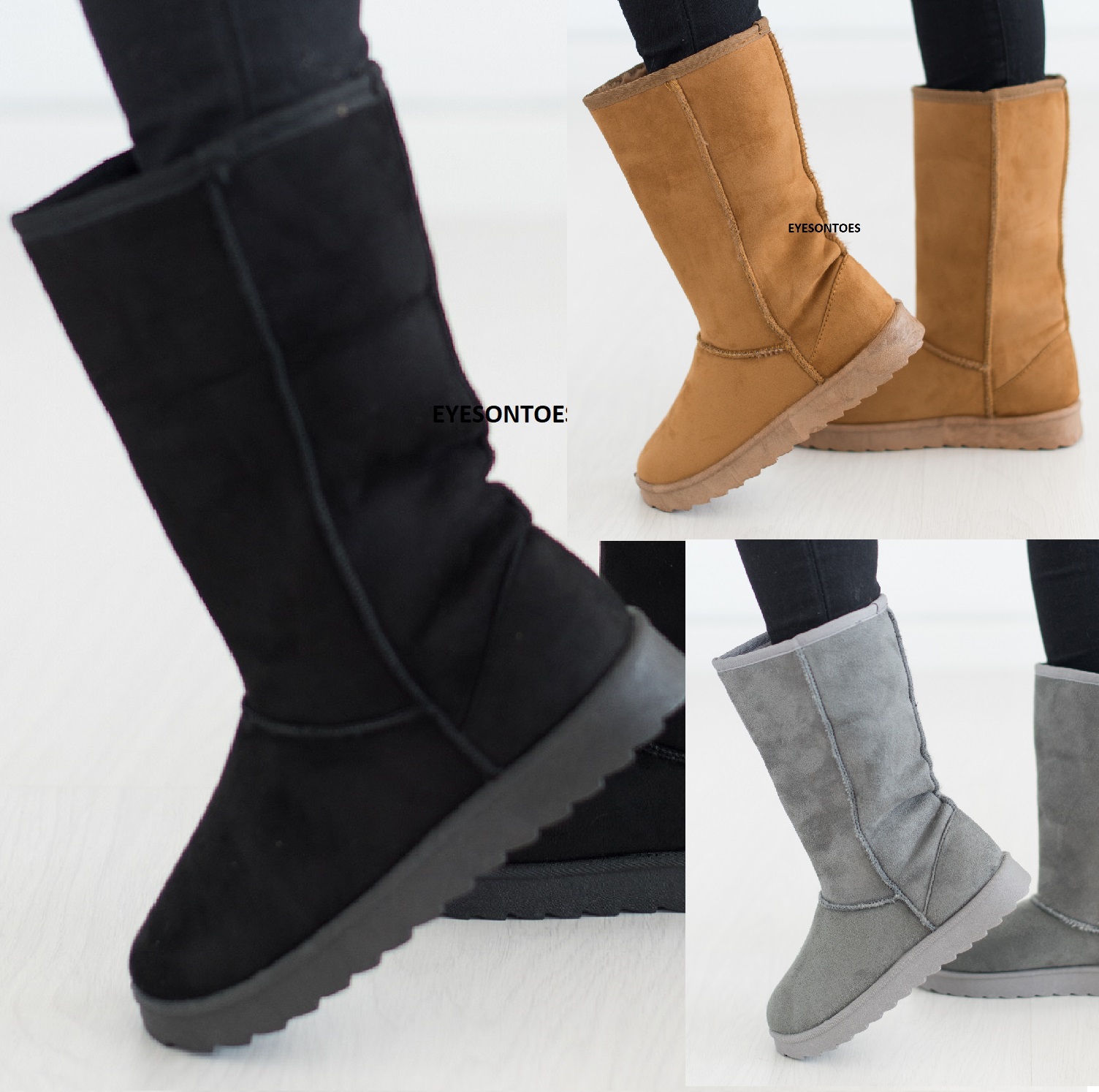 black calf hugging boots