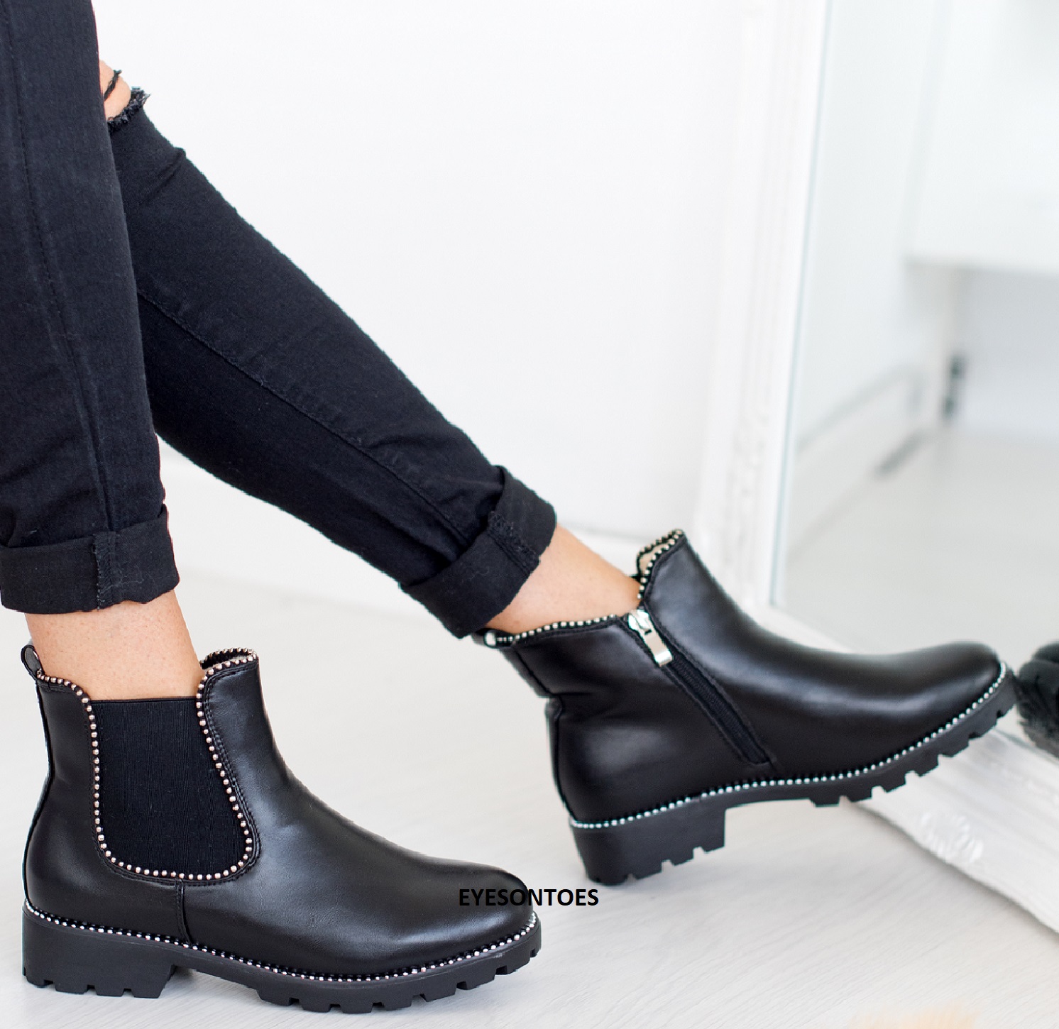 women's shoes chunky heel fur lined boots