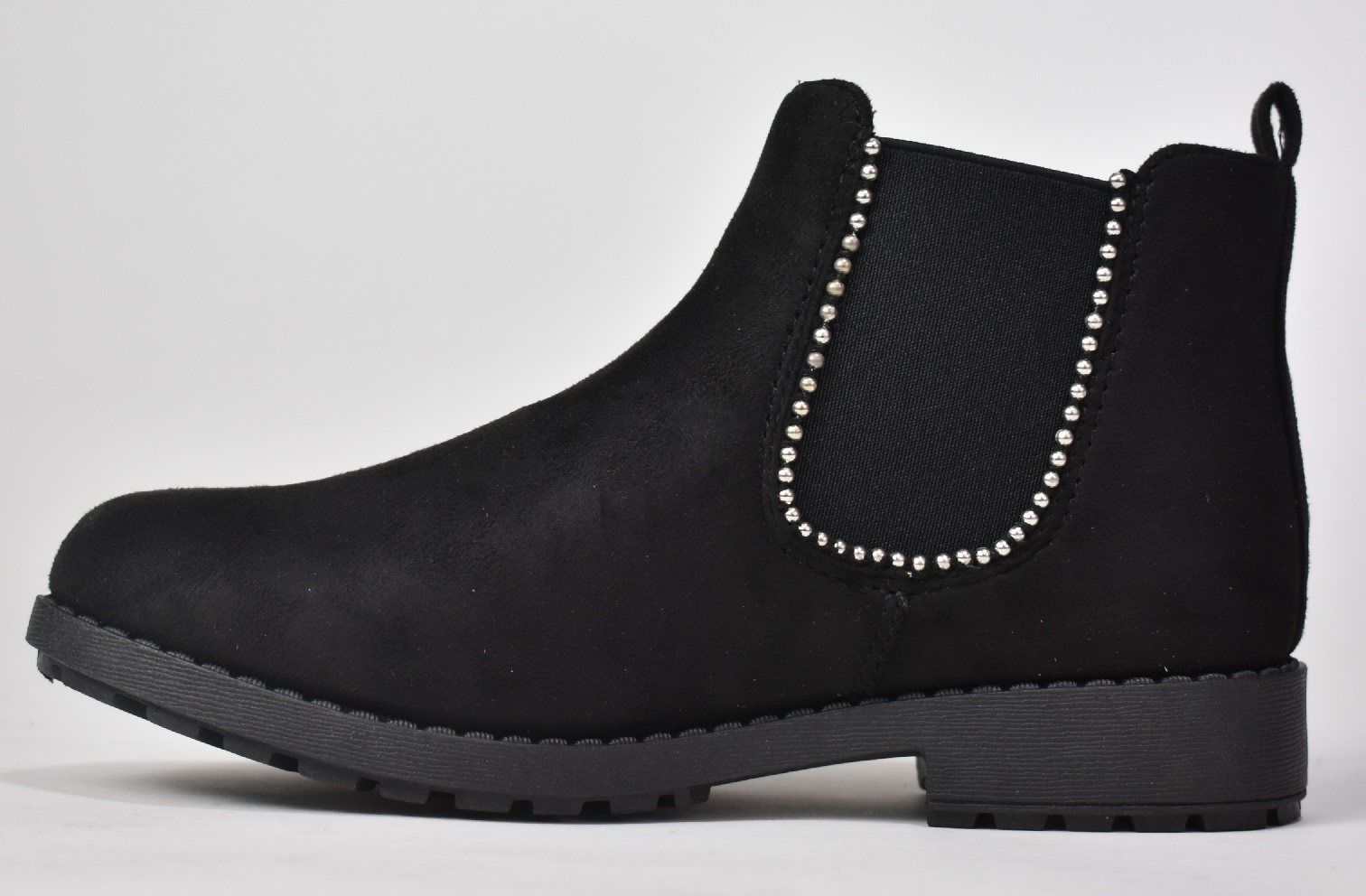 flat black boots with studs