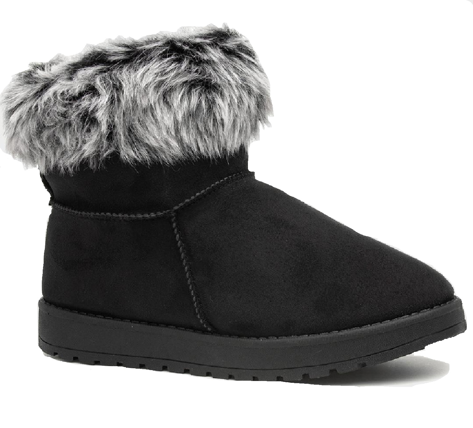 grey fluffy boots