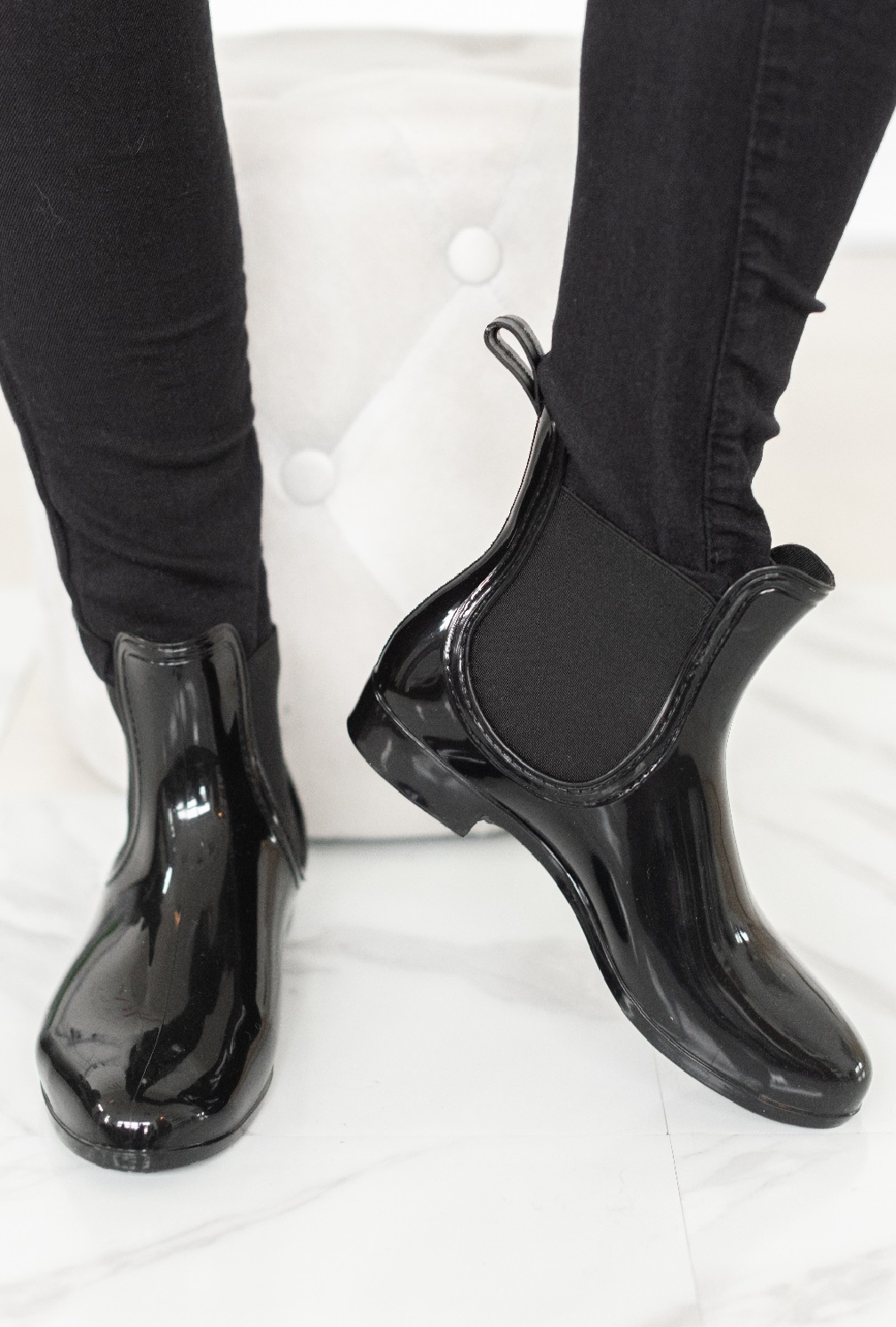 LADIES WOMENS FLAT ANKLE WELLINGTON WELLIES SNOW RAIN CHELSEA BOOTS SHOES SIZE - Picture 9 of 10