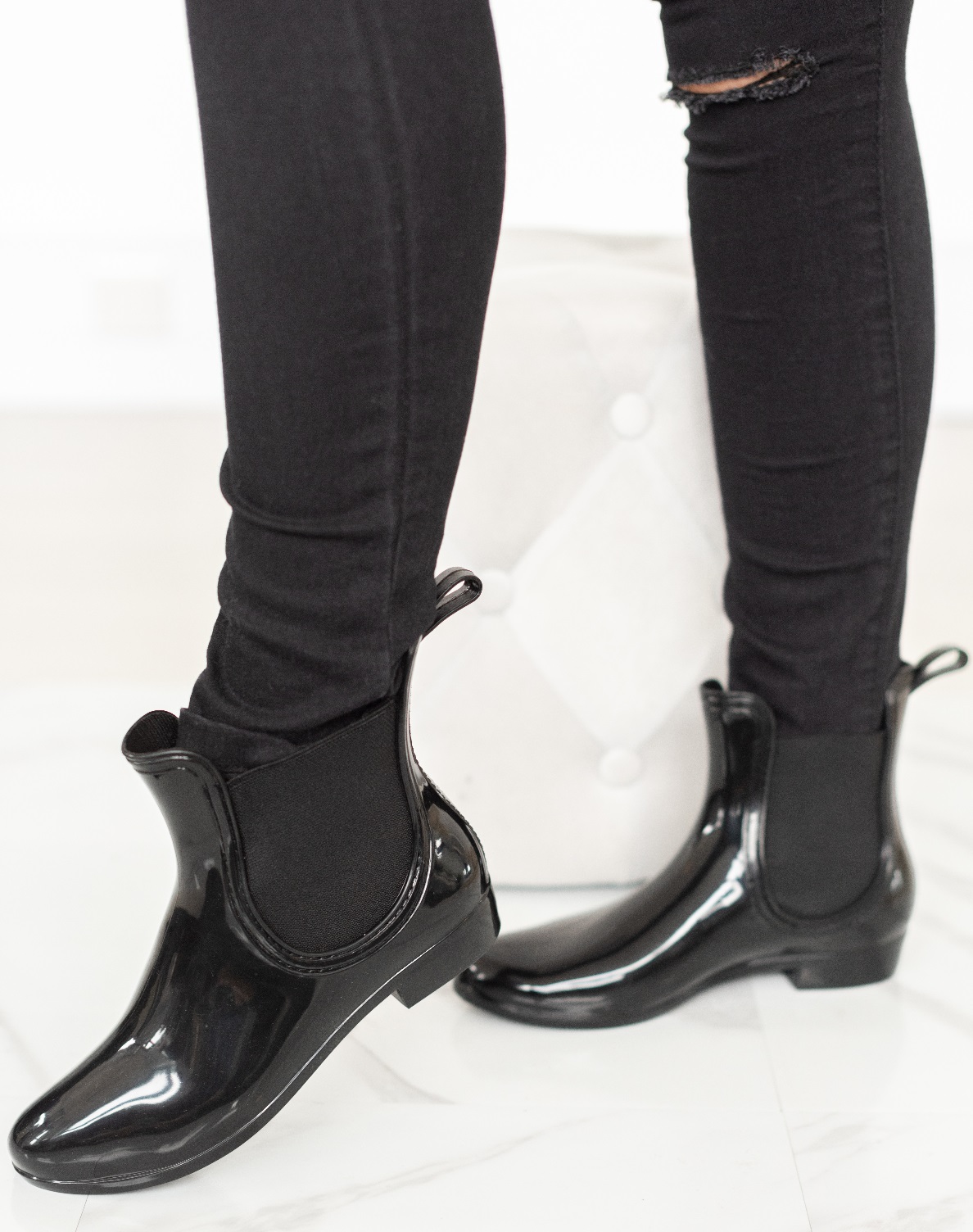 LADIES WOMENS FLAT ANKLE WELLINGTON WELLIES SNOW RAIN CHELSEA BOOTS SHOES SIZE - Picture 10 of 10