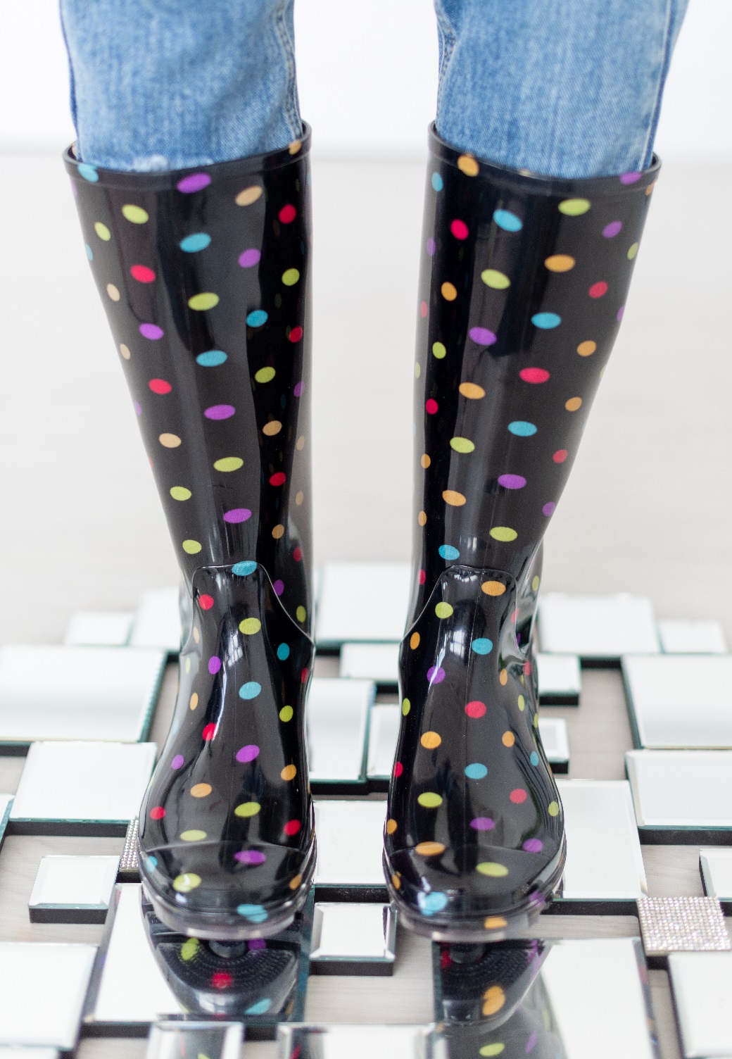 LADIES WOMENS WELLIES SPOTS GARDEN FESTIVAL RAIN WATERPROOF WELLINGTON BOOTS
