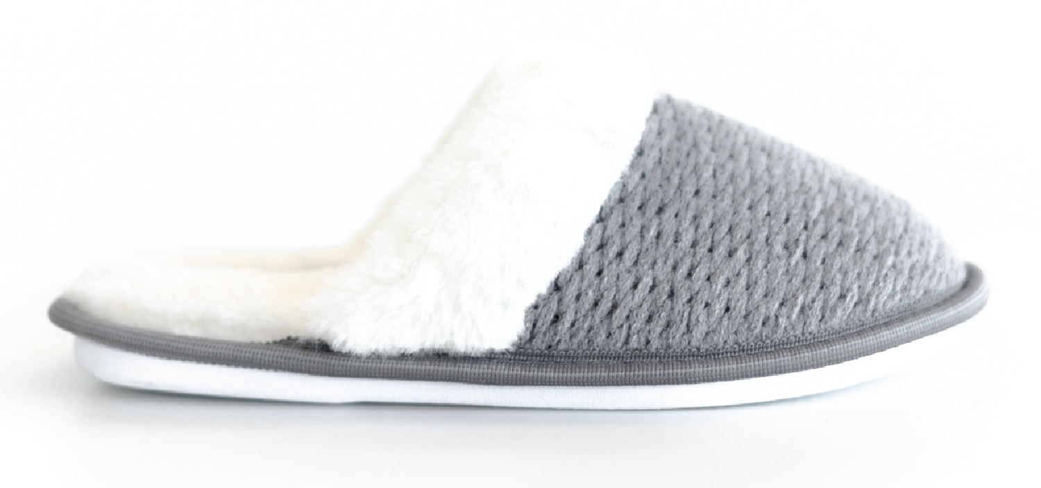 PANTOFOLE DA INTERNO DONNA FLAT SLIP ON FODERA IN PILE A MAGLIA CALDA SUOLA RIGIDA - Foto 20 di 36