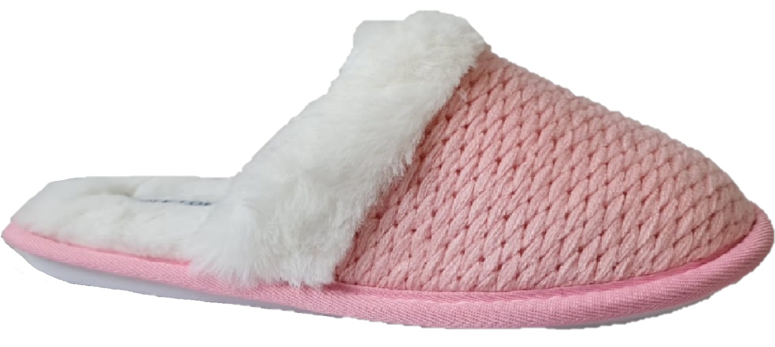 PANTOFOLE DA INTERNO DONNA FLAT SLIP ON FODERA IN PILE A MAGLIA CALDA SUOLA RIGIDA - Foto 35 di 36
