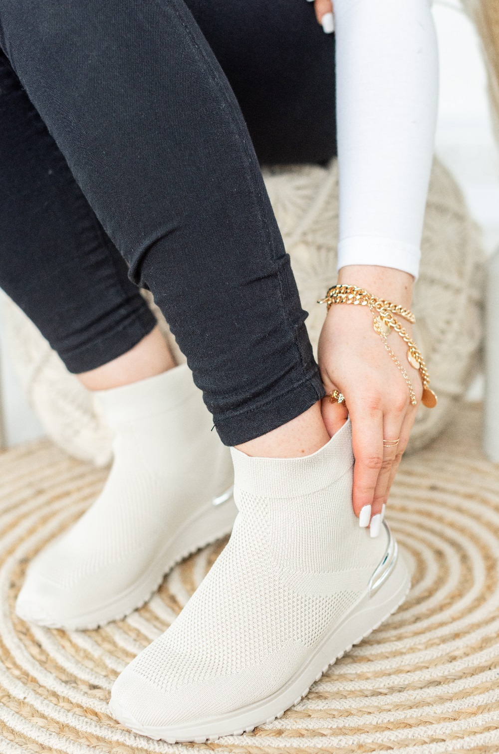 LADIES WOMENS SLIP ON SOCK WEDGE SNEAKERS CLASSIC JOGGING PUMPS SHOES TRAINERS - Picture 14 of 70