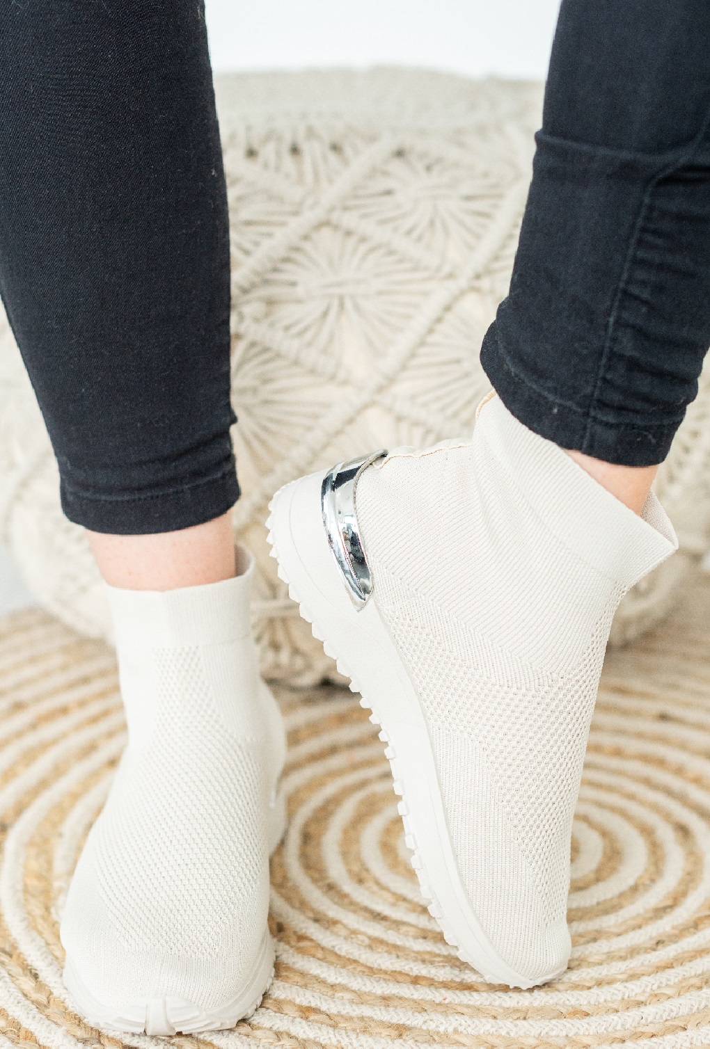 LADIES WOMENS SLIP ON SOCK WEDGE SNEAKERS CLASSIC JOGGING PUMPS SHOES TRAINERS - Picture 16 of 70