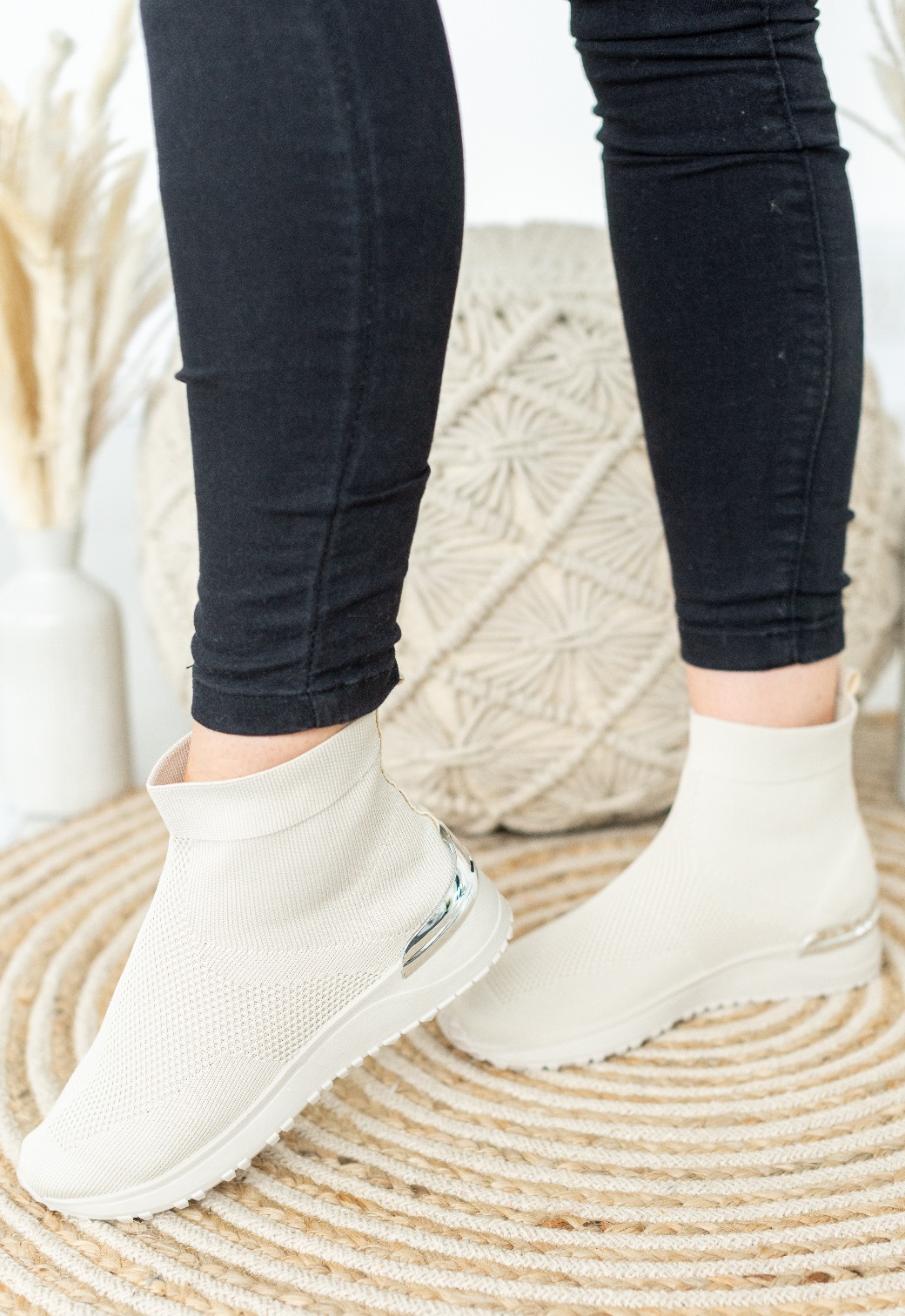 LADIES WOMENS SLIP ON SOCK WEDGE SNEAKERS CLASSIC JOGGING PUMPS SHOES TRAINERS - Picture 17 of 70