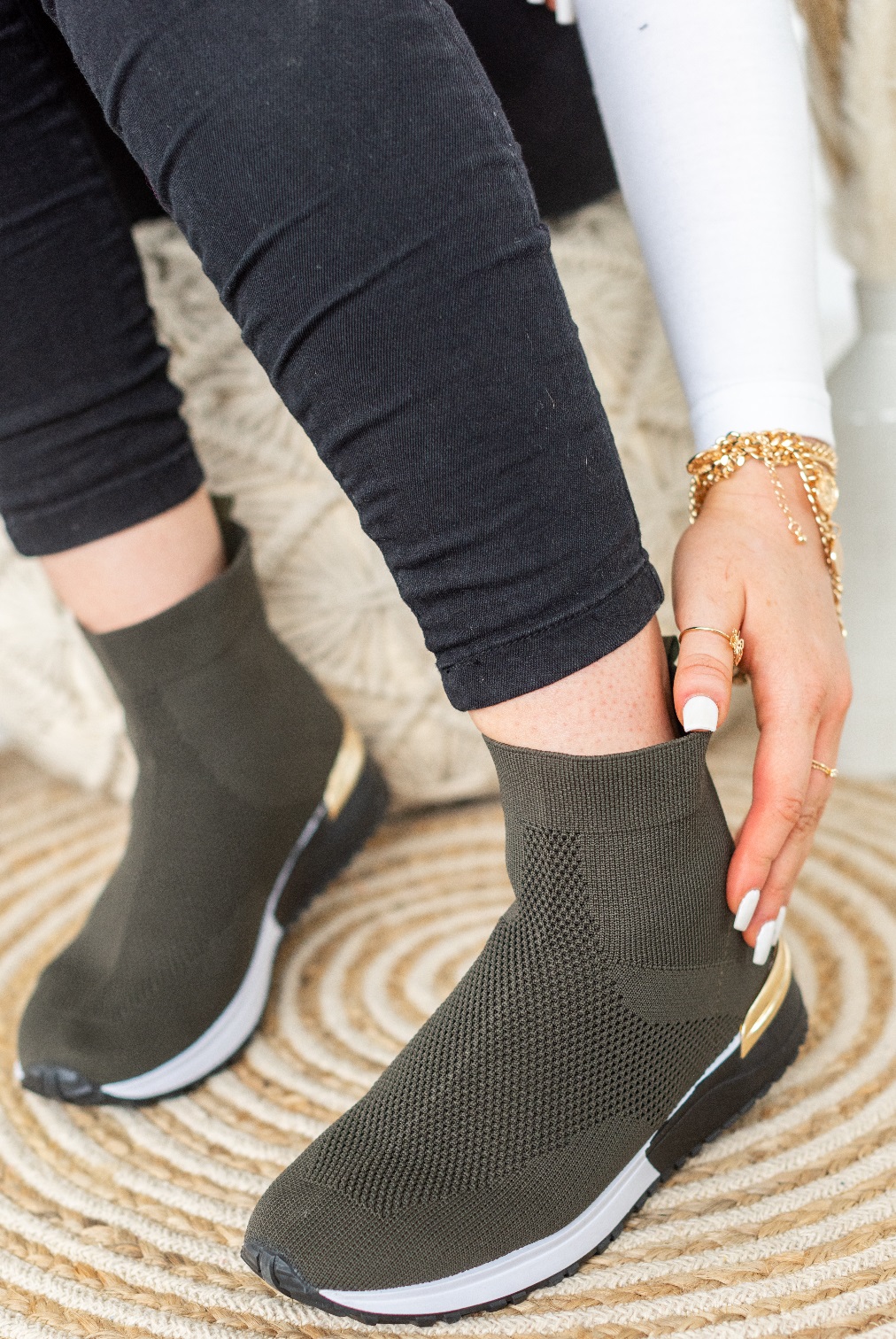 LADIES WOMENS SLIP ON SOCK WEDGE SNEAKERS CLASSIC JOGGING PUMPS SHOES TRAINERS - Picture 46 of 70