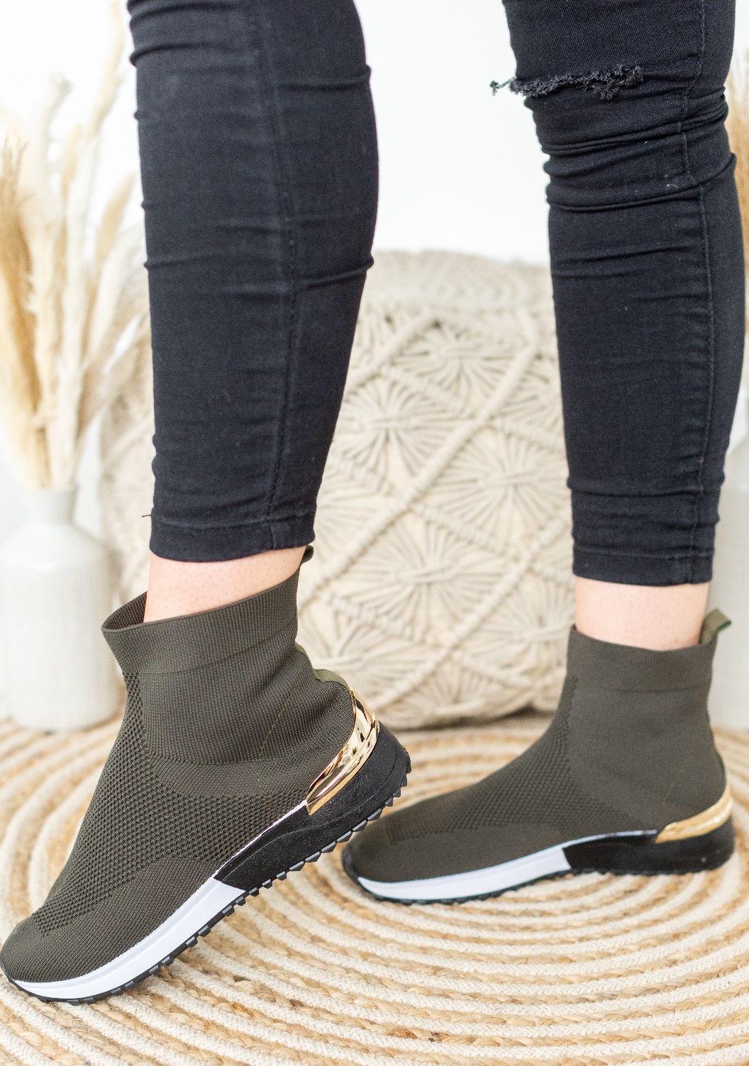 LADIES WOMENS SLIP ON SOCK WEDGE SNEAKERS CLASSIC JOGGING PUMPS SHOES TRAINERS - Picture 49 of 70