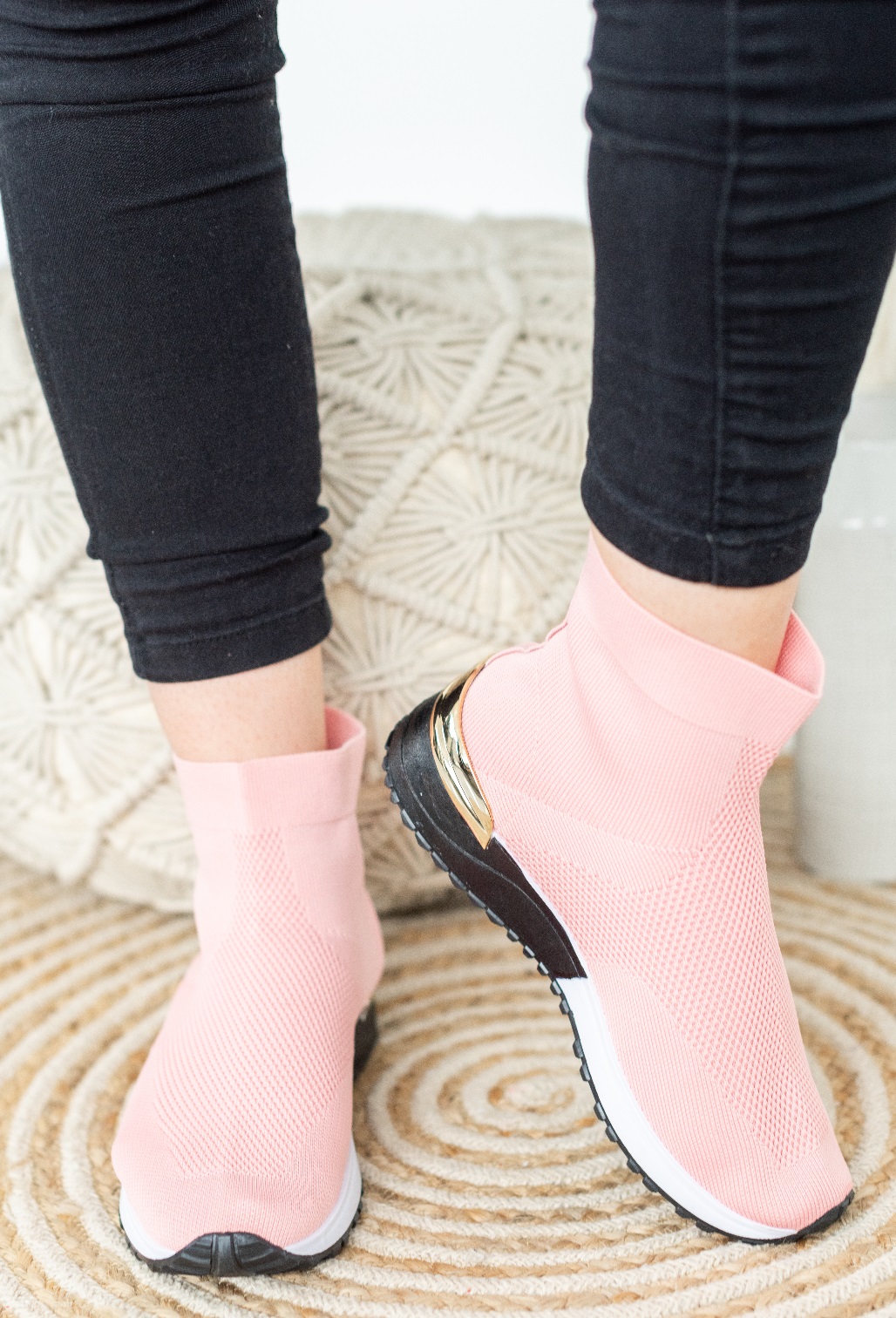 LADIES WOMENS SLIP ON SOCK WEDGE SNEAKERS CLASSIC JOGGING PUMPS SHOES TRAINERS - Picture 57 of 70