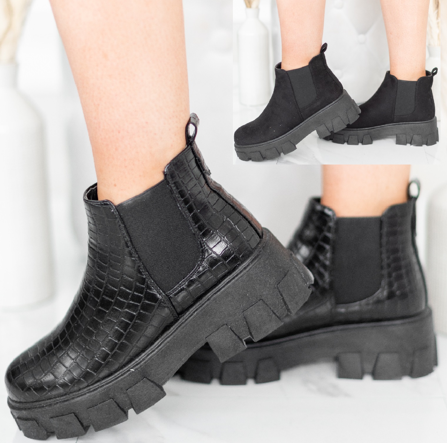 Chunky flat chelsea hot sale boots womens