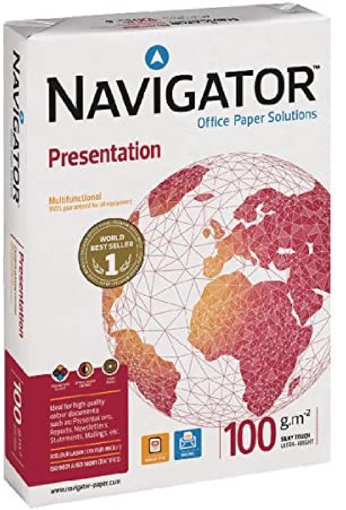 NAVIGATOR 100GSM A4 DI ALTA QUALITÀ COPIATRICE BIANCO CARTA STAMPA LASER A GETTO D'INCHIOSTRO - Foto 2 di 3