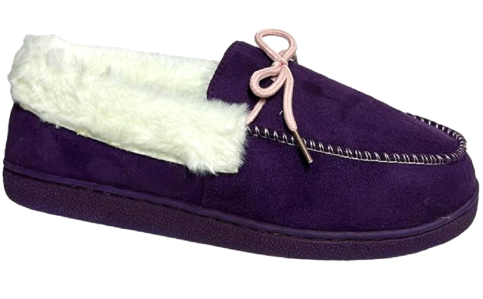 LADIES WOMENS FLAT WARM MOCCASIN INDOOR OUTDOOR SOFT BED TIME SLIPPERS SHOES SZ - Picture 22 of 23