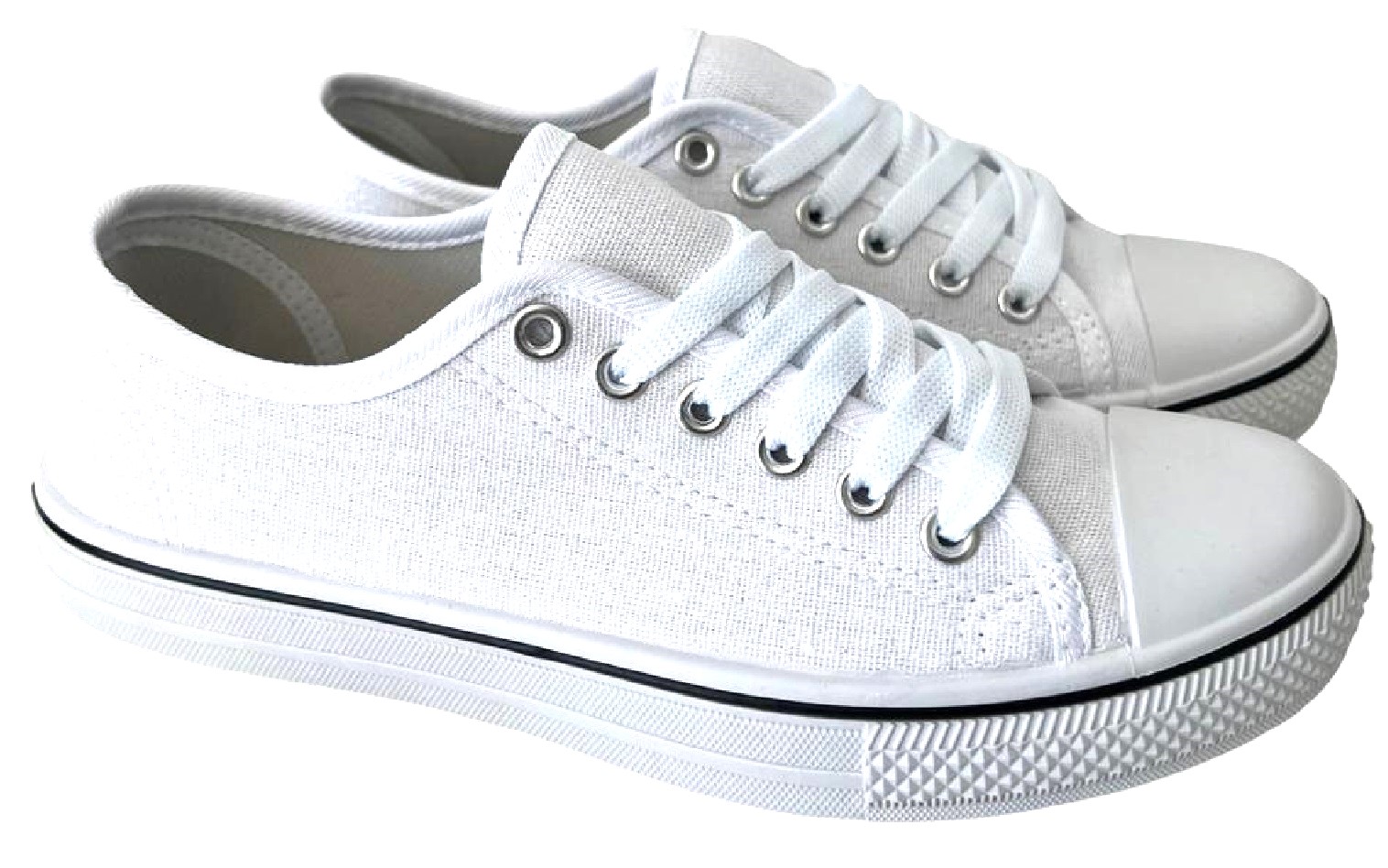 KIDS GIRLS BOYS FLAT LACE UP PUMPS CANVAS PLIMSOLLS SCHOOL TRAINERS SHOES SZ 3-5 - Picture 21 of 25