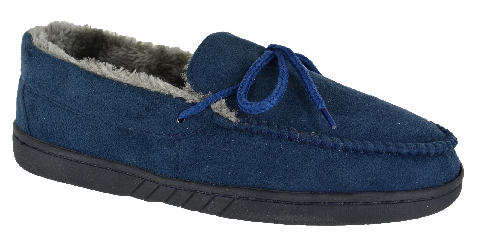 MENS NEW GENT WARM FLEECE WINTER MOCCASIN FLAT HARD SOLE SLIPPERS SHOES UK SIZES