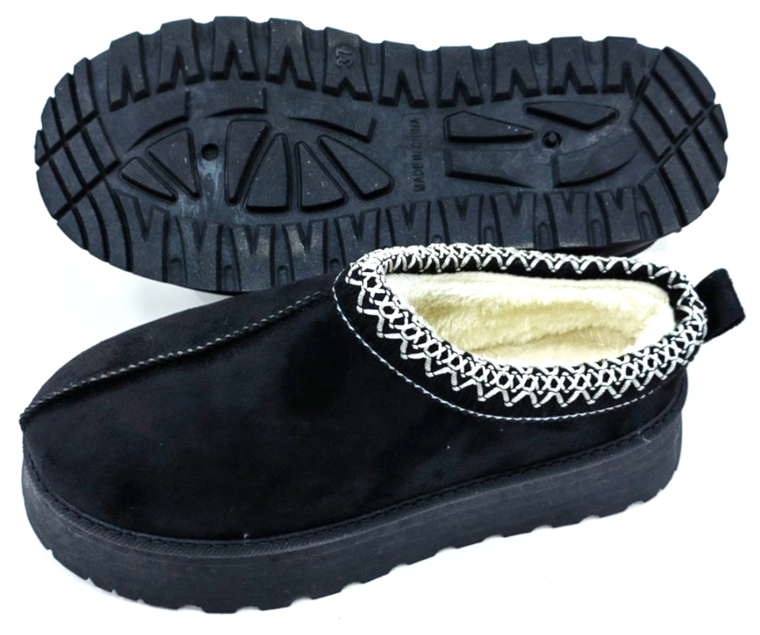 STIVALI PANTOFOLE DONNA SLIP ON IN OUT DOOR DONNA PLATEAU CALDI COMODI PELLICCIA SINTETICA - Foto 11 di 18