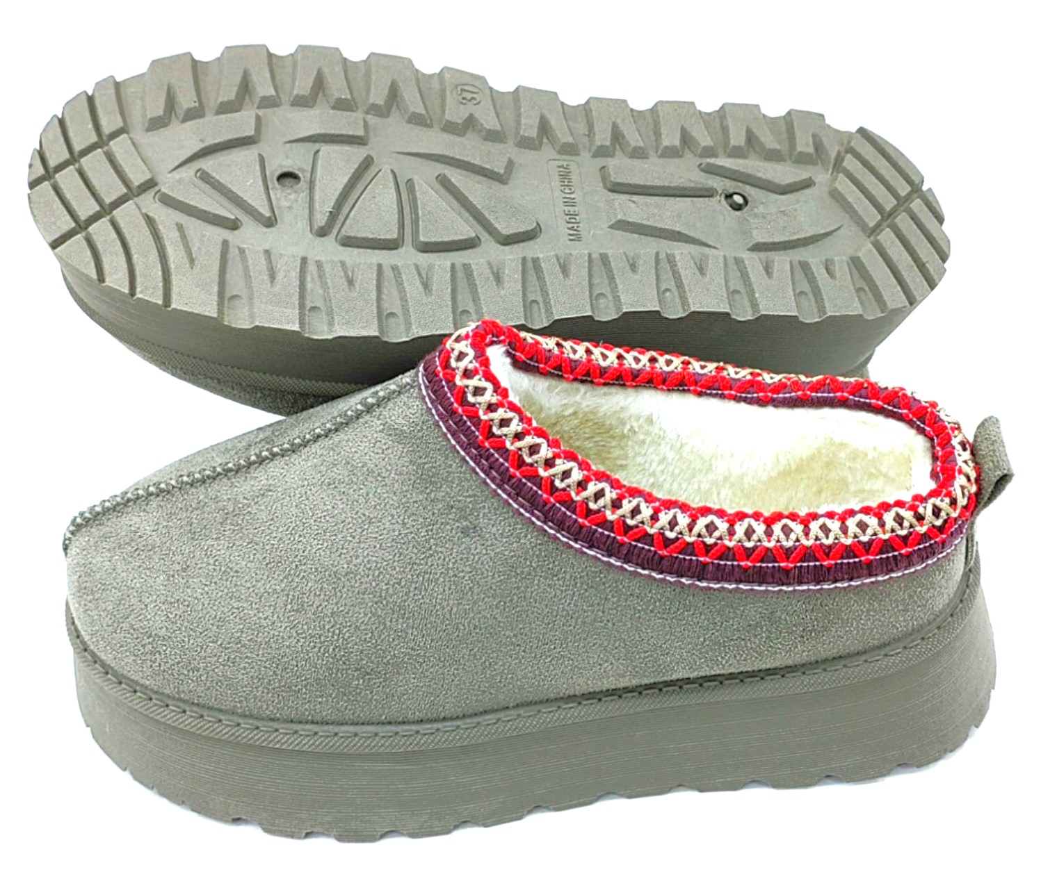 STIVALI PANTOFOLE DONNA SLIP ON IN OUT DOOR DONNA PLATEAU CALDI COMODI PELLICCIA SINTETICA - Foto 6 di 18