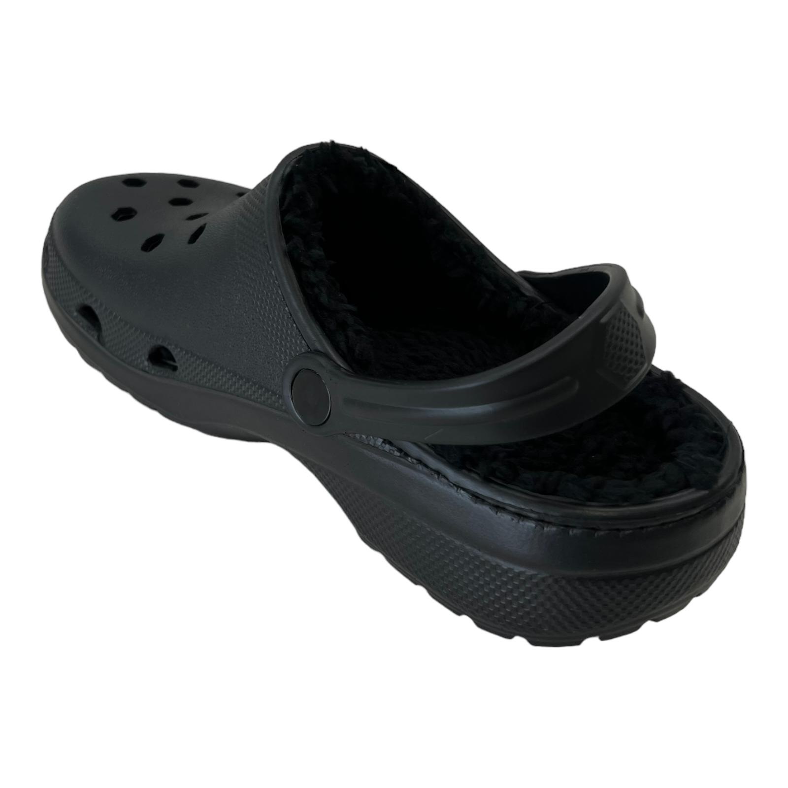 Zoccoli da uomo da uomo foderati in pelliccia slip on accoglienti pantofole da giardino casa mules sandali scarpa - Foto 7 di 13
