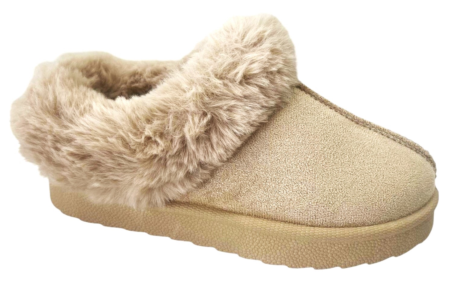 BAMBINI RAGAZZE BAMBINI CALDI INVERNALI FODERATI IN PELLICCIA SINTETICA COMODI SLIPON PANTOFOLE SCARPE STIVALI - Foto 2 di 19