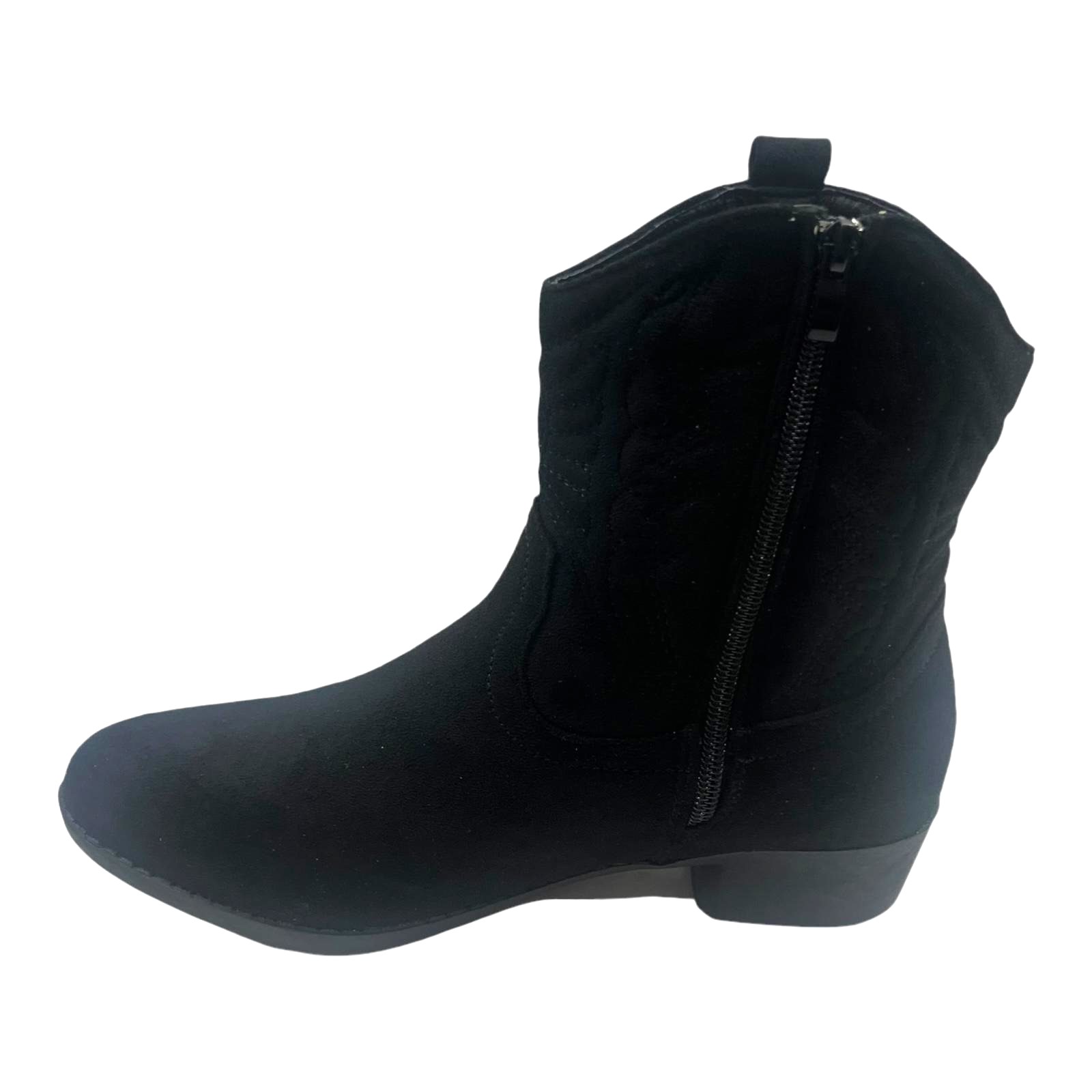 LADIES WOMENFAUX SUEDE WESTERN TEXAS COWBOY ANKLE S BLOCK HEEL ZIP UP BOOTS SIZE - Picture 6 of 19