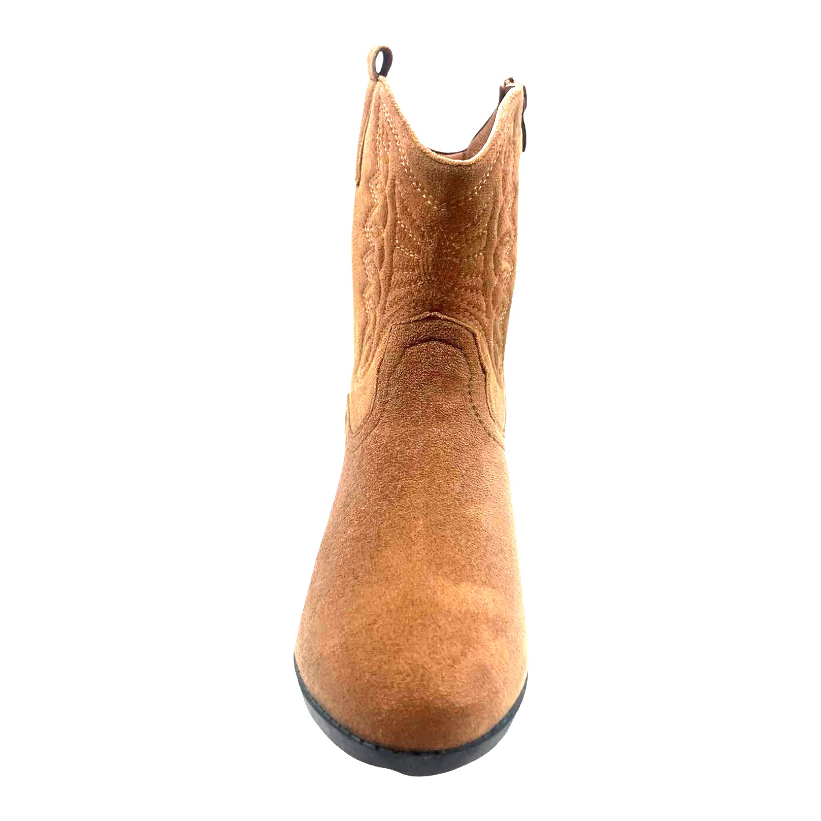 LADIES WOMENFAUX SUEDE WESTERN TEXAS COWBOY ANKLE S BLOCK HEEL ZIP UP BOOTS SIZE - Picture 10 of 19