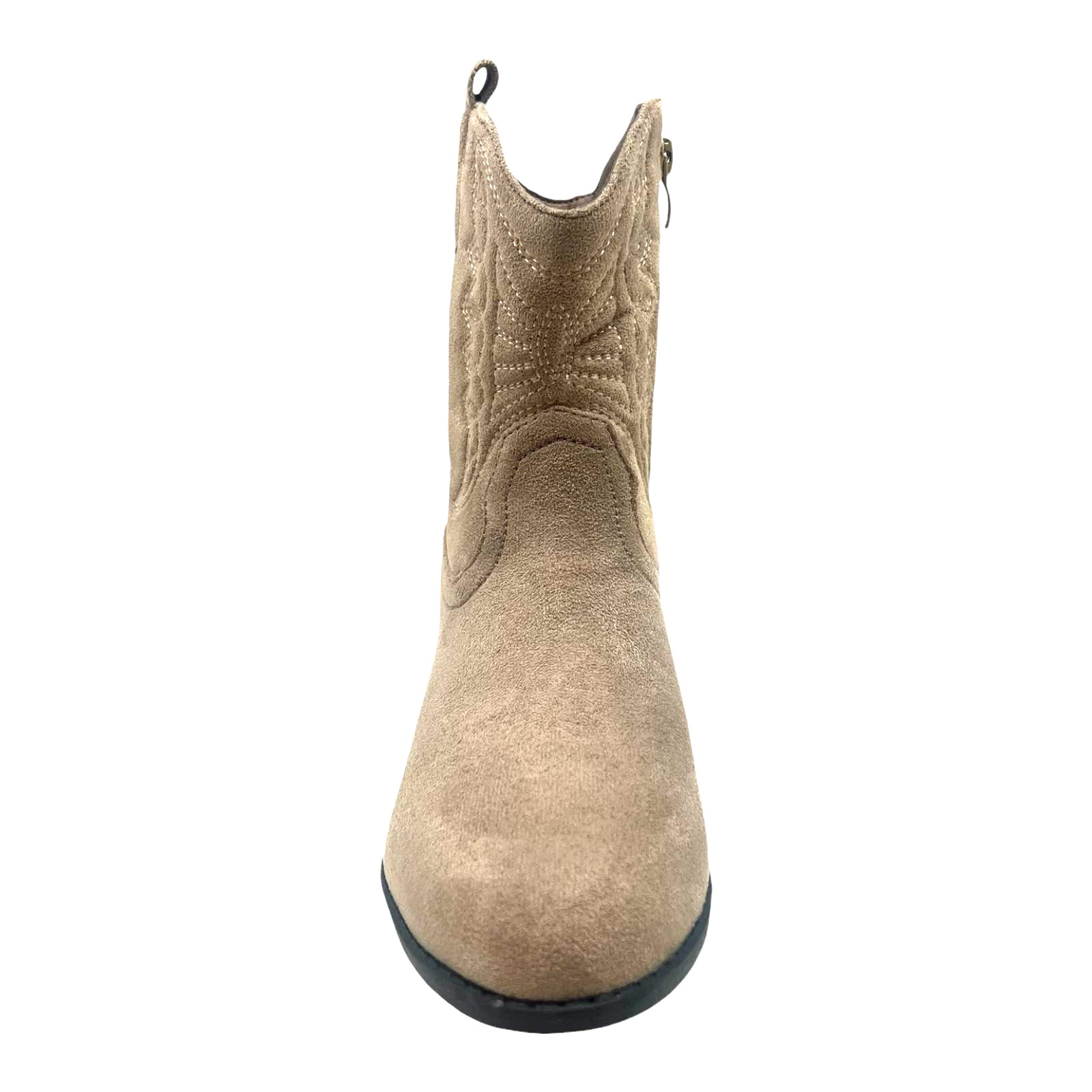 LADIES WOMENFAUX SUEDE WESTERN TEXAS COWBOY ANKLE S BLOCK HEEL ZIP UP BOOTS SIZE - Picture 16 of 19