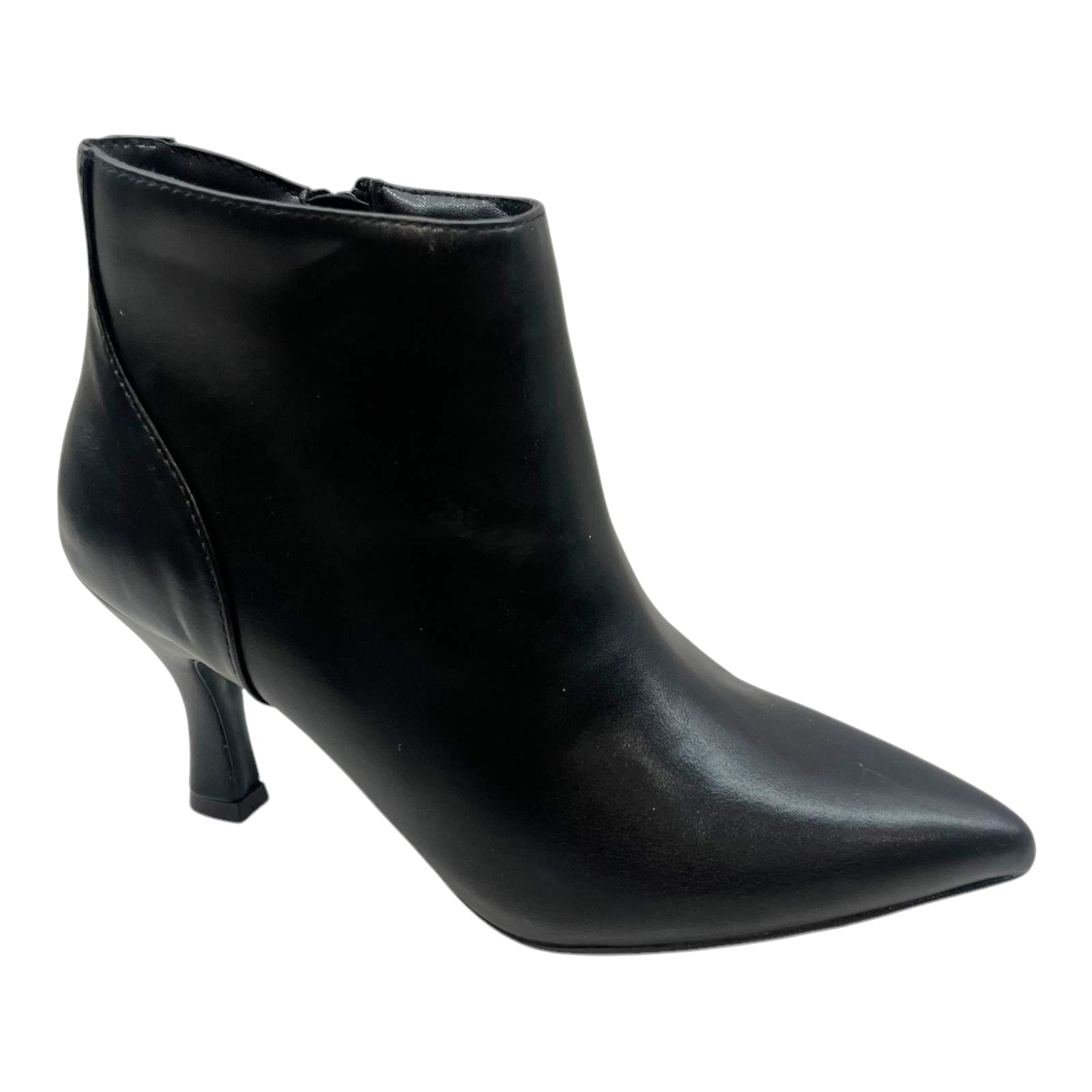 LADIES WOMENS ANKLE LOW KITTEN HEEL INNER ZIP OFFICE WORK FASHION SHOES BOOTS SZ