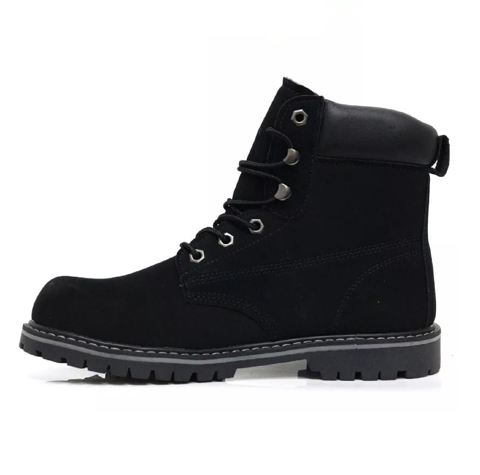 MENS STEEL TOE CAP SAFETY BOOTS WIDE FIT ANKLE COMBAT WORK HIKING LACE UP SHOES - Picture 3 of 9