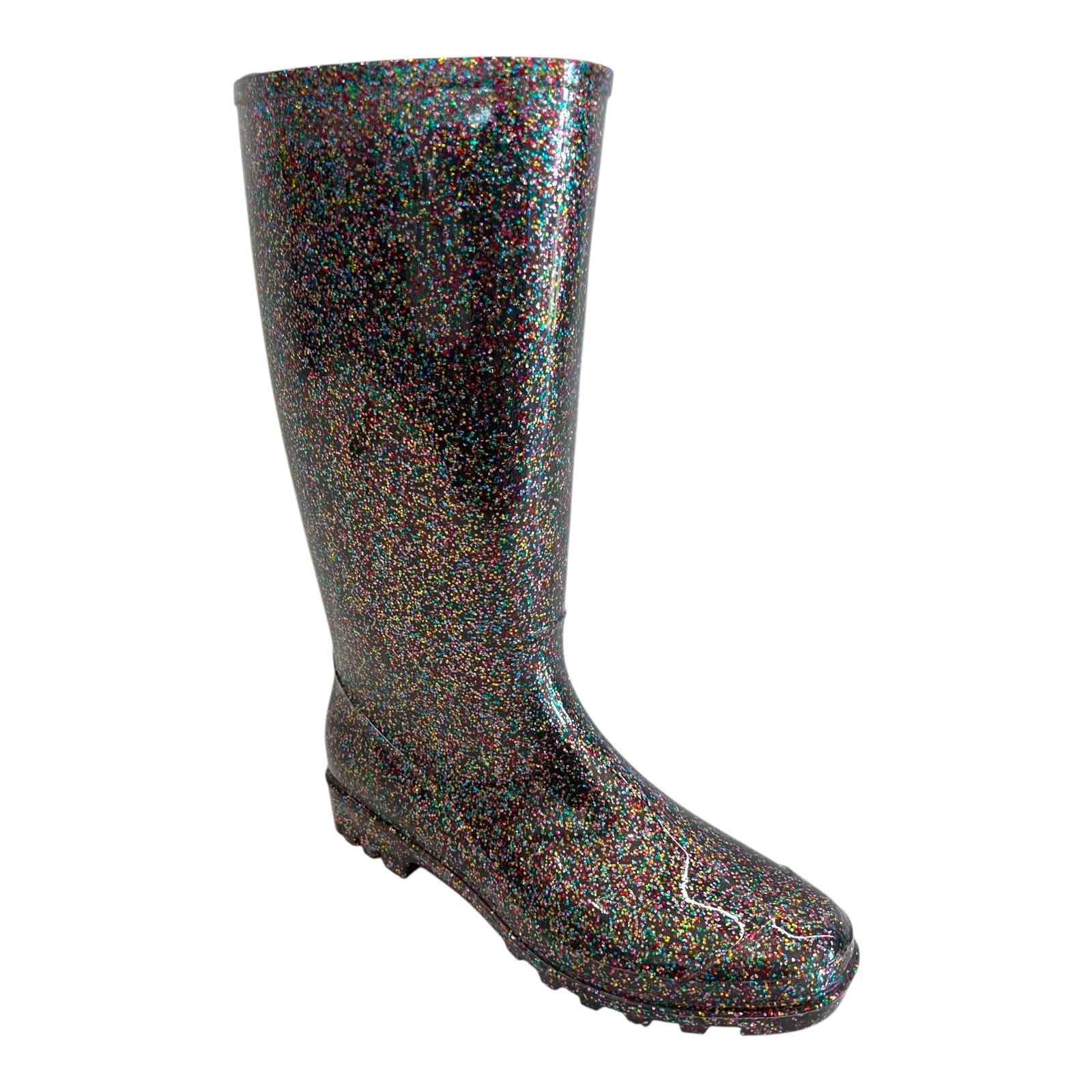 LADIES WOMENS WELLIES FESTIVAL RAIN WATERPROOF WELLINGTON SNOW BOOTS SHOES SZ - Picture 3 of 31