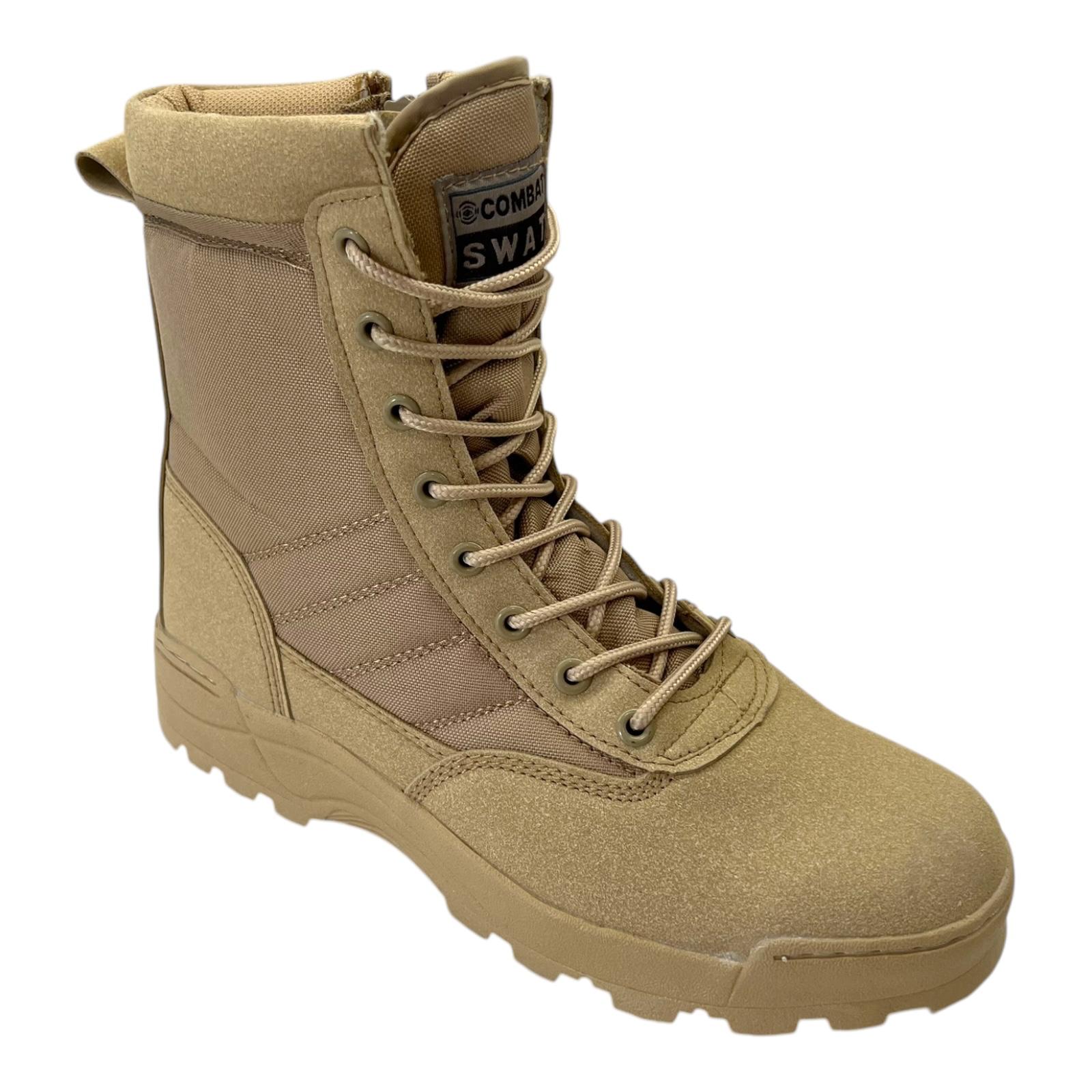 MENS ARMY COMBATANKLE LACE UP SECURITY WORK MILITARY HIKING POLICE BOOTS SIZE - Picture 13 of 17