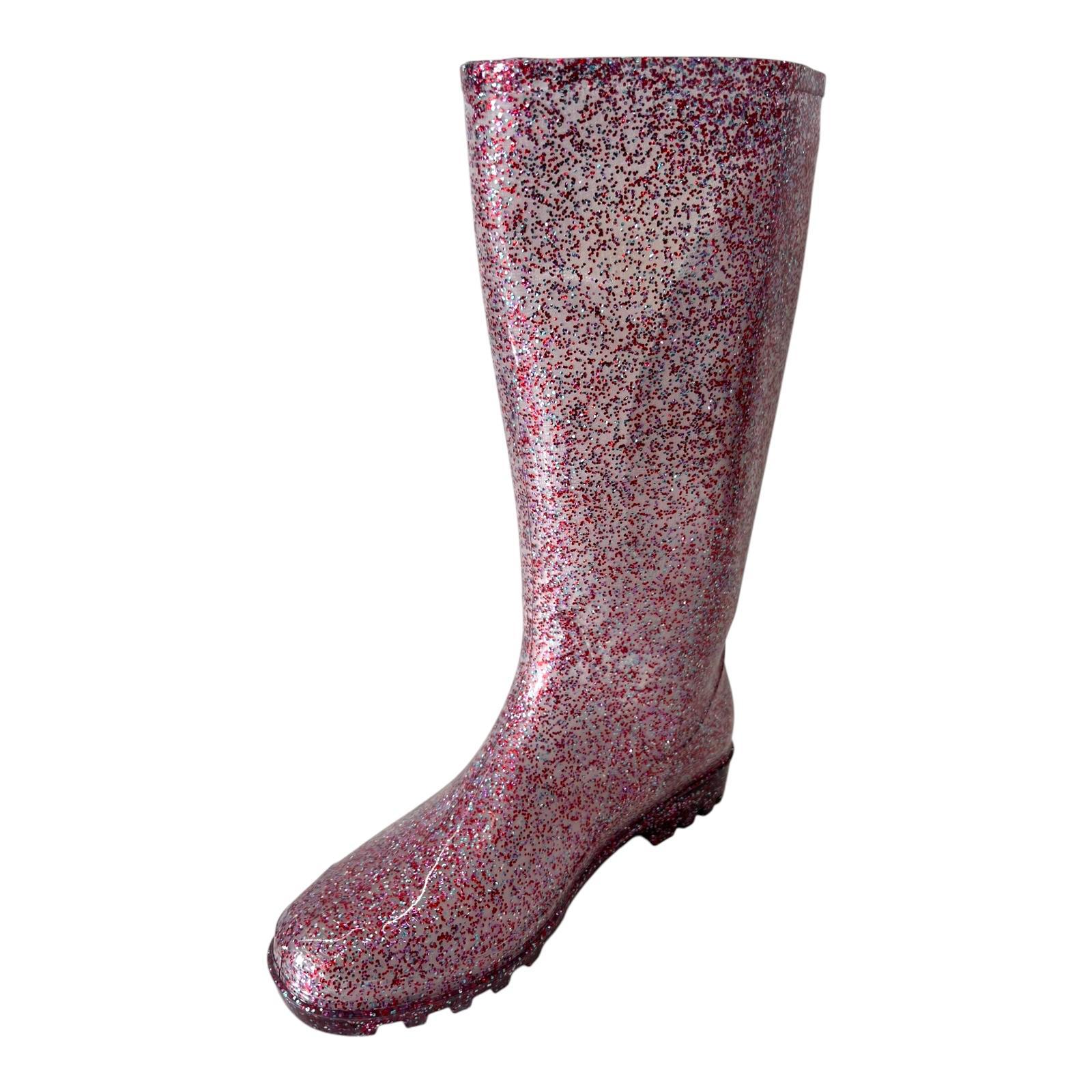 LADIES WOMENS WELLIES FESTIVAL RAIN WATERPROOF WELLINGTON SNOW BOOTS SHOES SZ - Picture 49 of 49